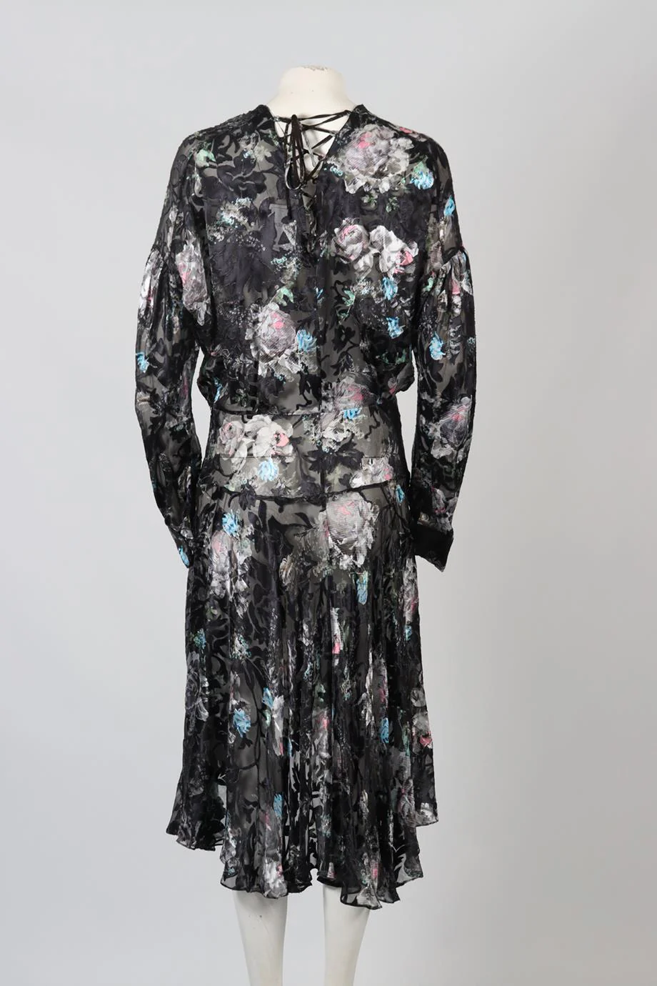 PREEN BY THORNTON BREGAZZI FLORAL PRINT SATIN MIDI DRESS LARGE - Image 4