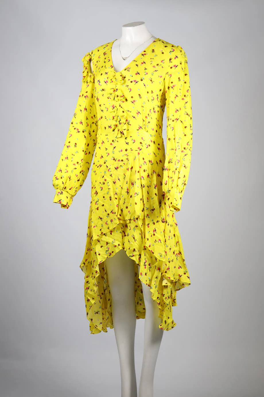 PREEN BY THORNTON BREGAZZI FLORAL PRINT SATIN MIDI DRESS SMALL - Image 3