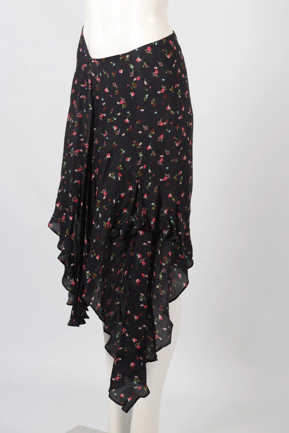 PREEN BY THORNTON BREGAZZI FLORAL PRINT SATIN MIDI SKIRT MEDIUM - Image 3