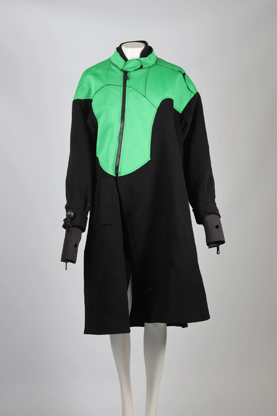 PREEN BY THORNTON BREGAZZI NEOPRENE AND WOOL BLEND COAT SMALL - Image 2