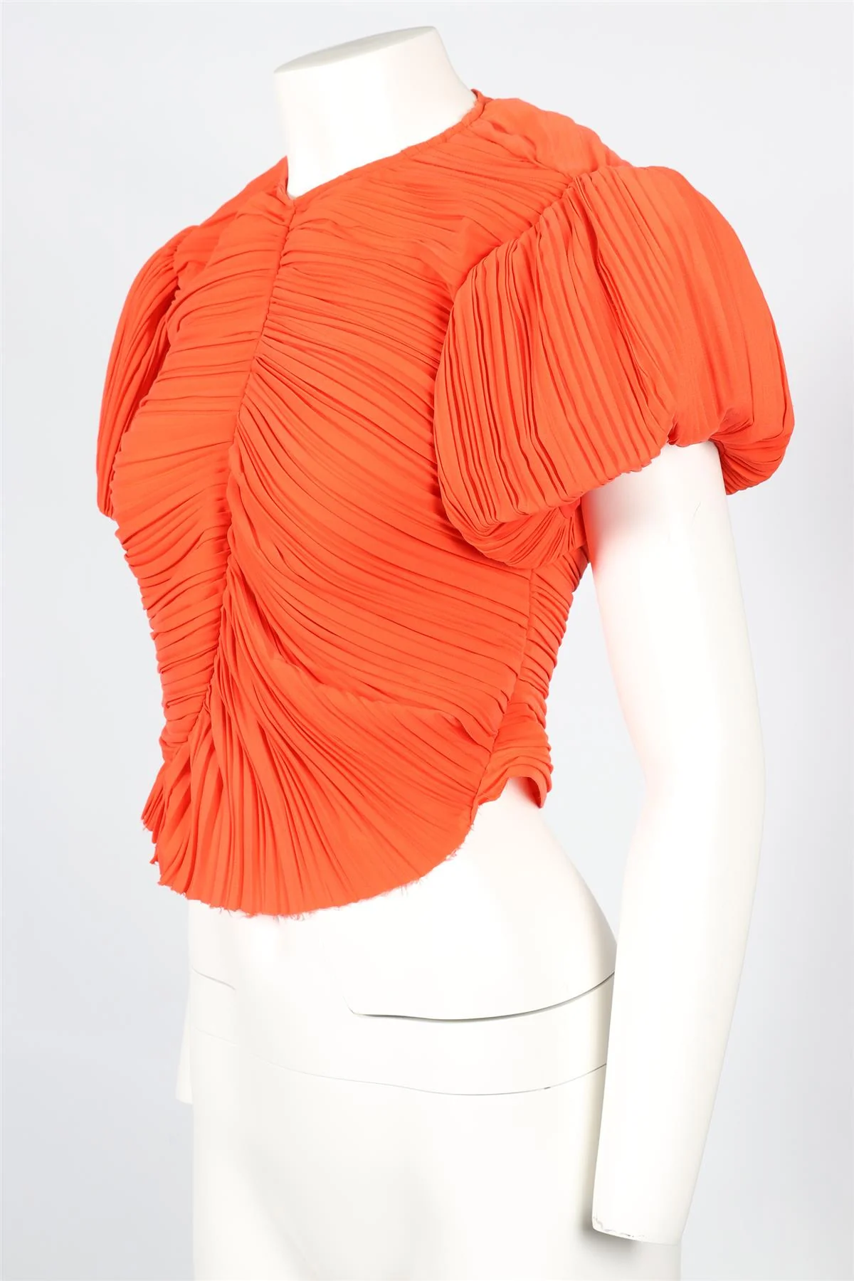 PREEN BY THORNTON BREGAZZI ORANGE CROPPED CREPE TOP MEDIUM - Image 3