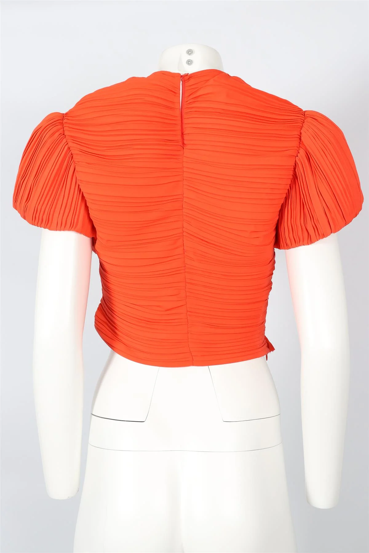 PREEN BY THORNTON BREGAZZI ORANGE CROPPED CREPE TOP MEDIUM - Image 4