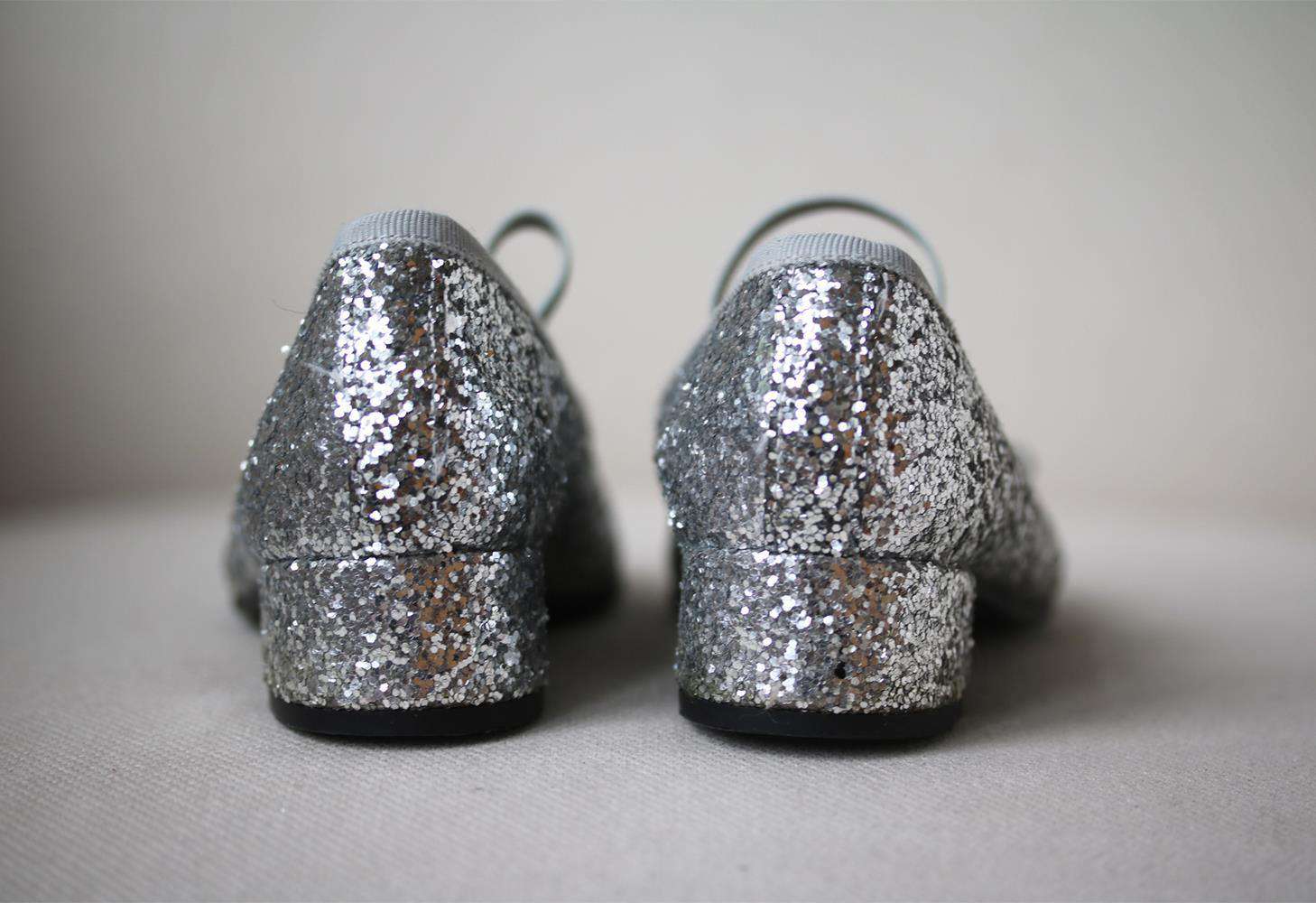 PRETTY BALLERINAS KIDS GIRLS GLITTER BLOCK HEEL SHOES EU 27 UK 9 - Image 3