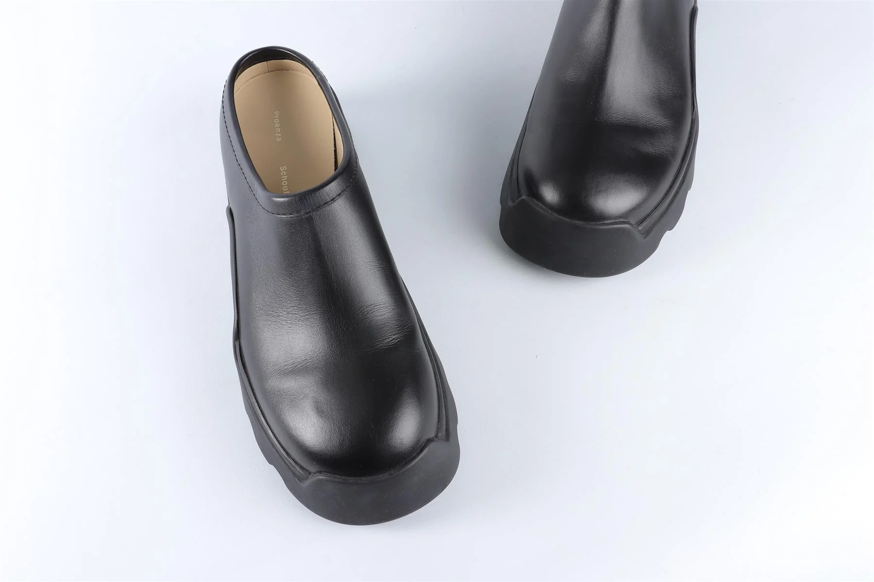 PROENZA SCHOULER BLACK LEATHER MULES EU 40 UK 7 US 10 - Image 4