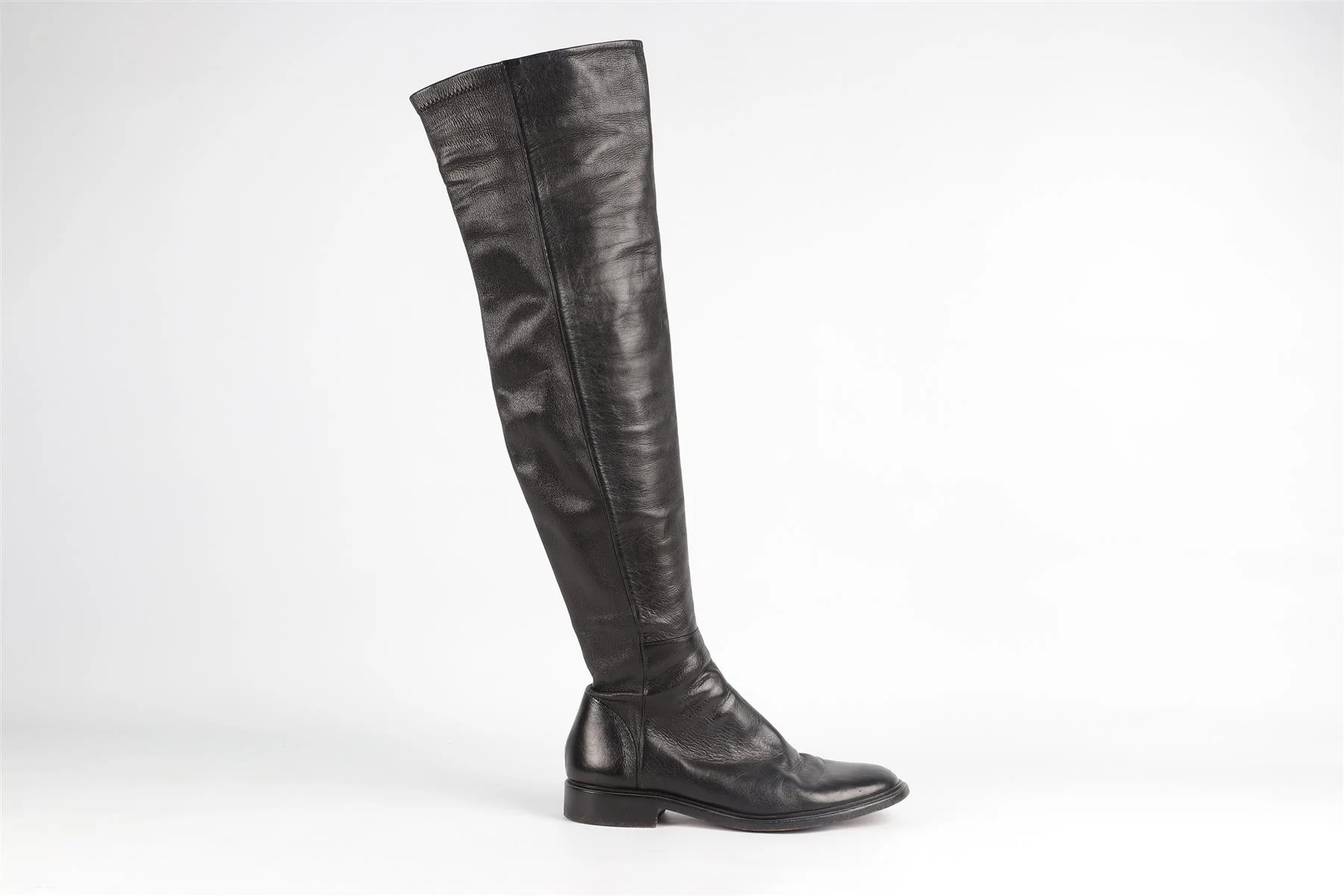PROENZA SCHOULER BLACK LEATHER OVER THE KNEE BOOTS EU 38.5 UK 5.5 US 8.5 - Image 2