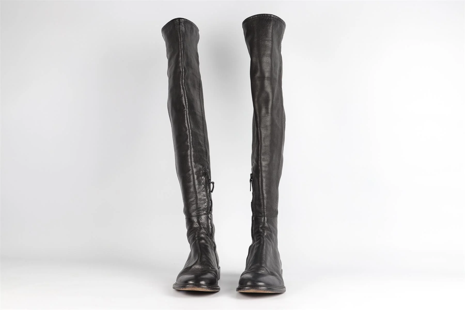 PROENZA SCHOULER BLACK LEATHER OVER THE KNEE BOOTS EU 38.5 UK 5.5 US 8.5 - Image 3