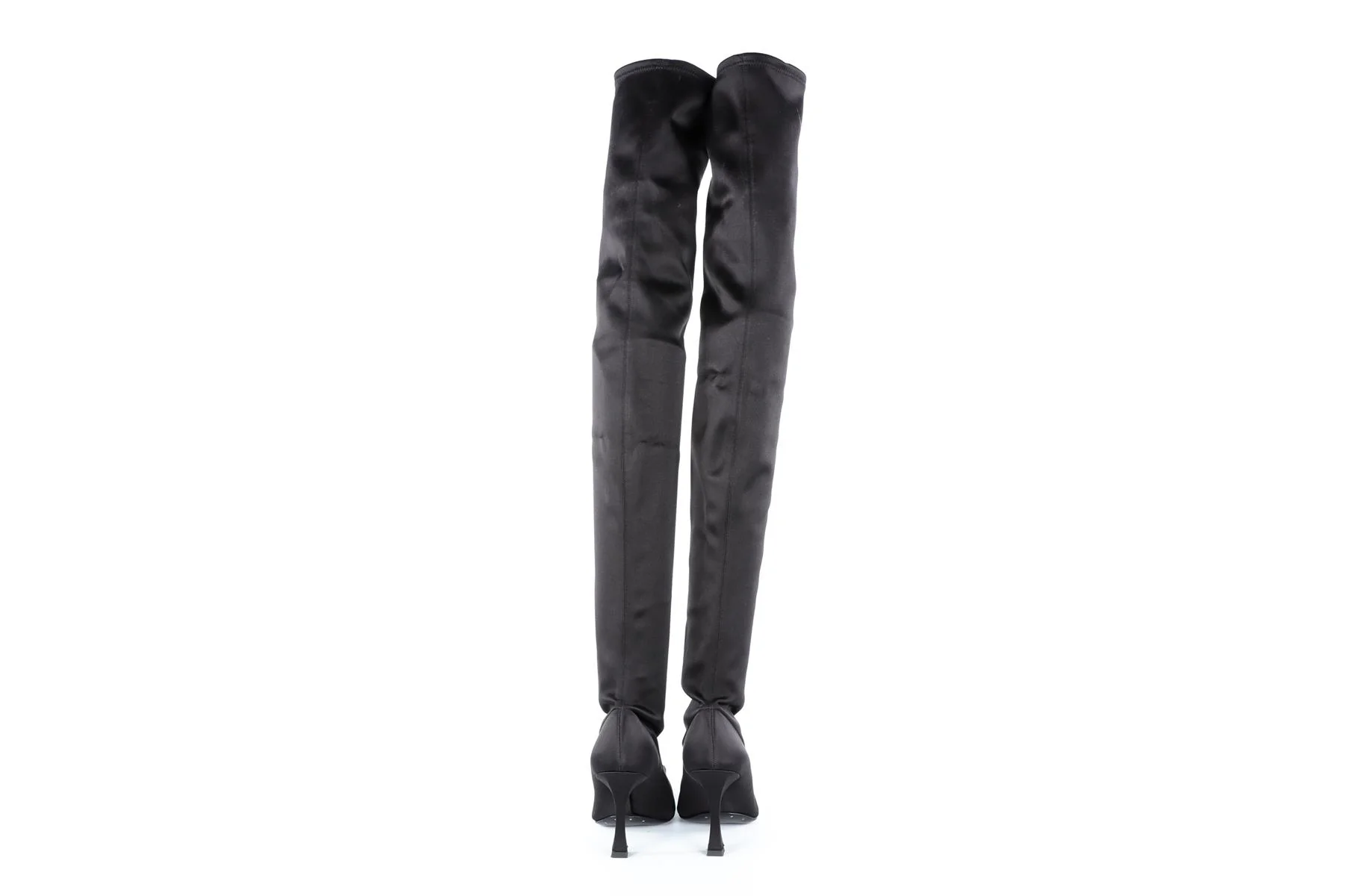 PROENZA SCHOULER BLACK SATIN OVER THE KNEE BOOTS EU 38.5 UK 5.5 US 8.5 - Image 5