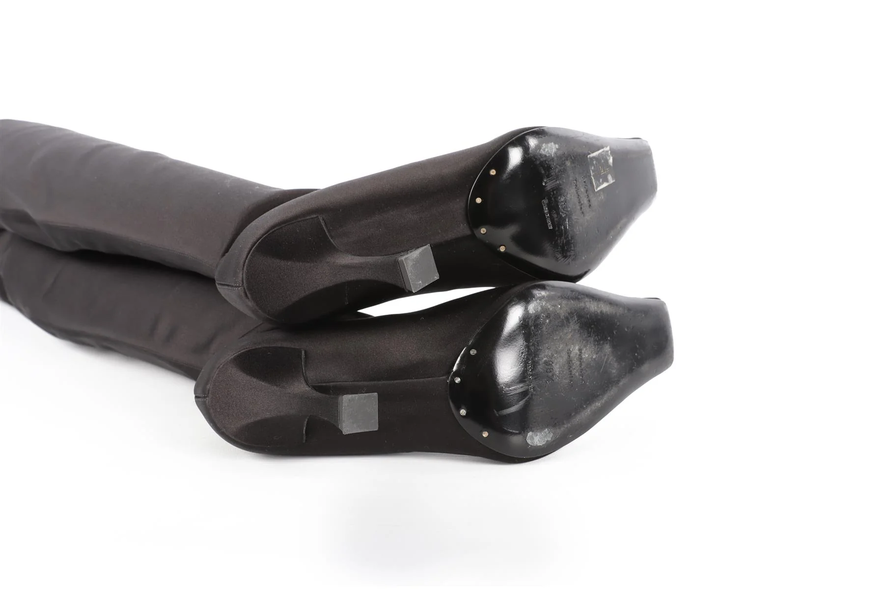 PROENZA SCHOULER BLACK SATIN OVER THE KNEE BOOTS EU 38.5 UK 5.5 US 8.5 - Image 6