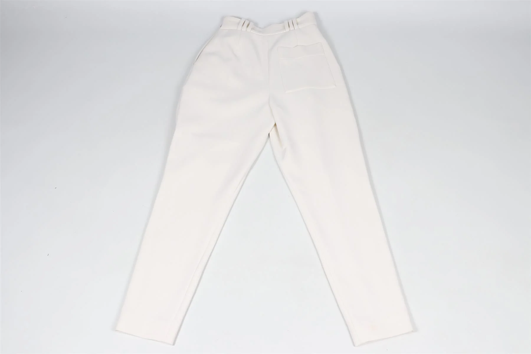 PROENZA SCHOULER CREAM WOOL AND COTTON BLEND TAPERED PANTS US 2 UK 6 - Image 4