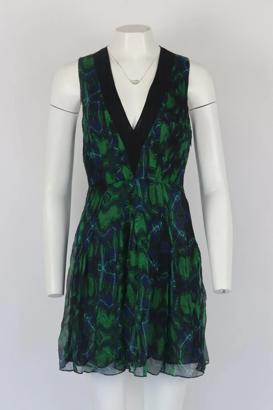 PROENZA SCHOULER PRINTED SILK MINI DRESS US 2 UK 6 - Image 2