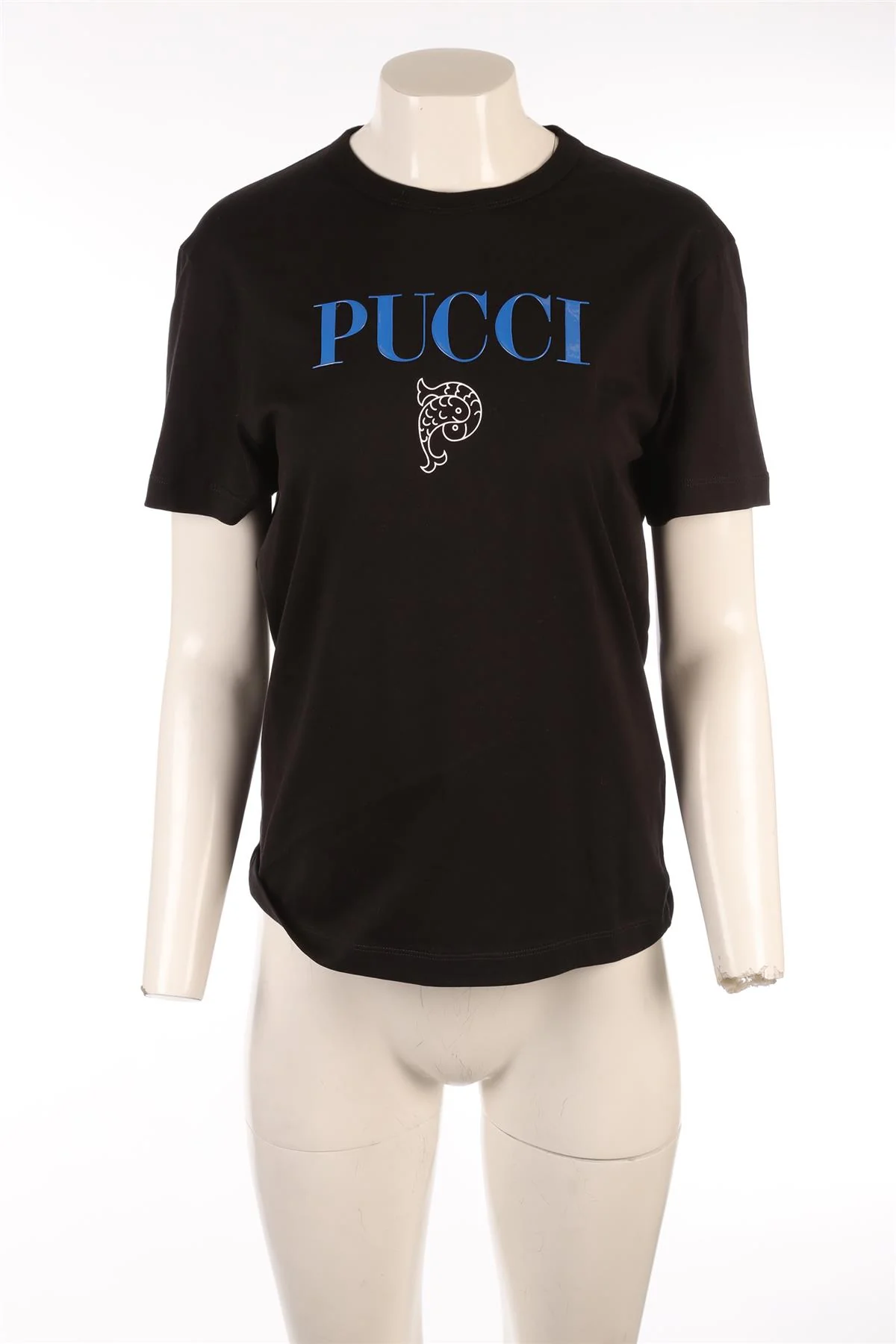 PUCCI BLACK COTTON T-SHIRT MEDIUM - Image 2