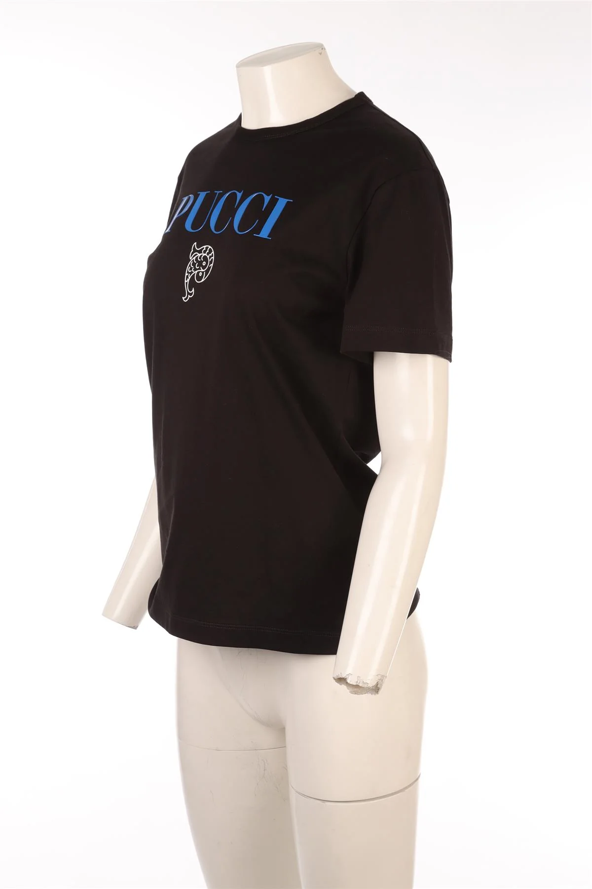 PUCCI BLACK COTTON T-SHIRT MEDIUM - Image 3