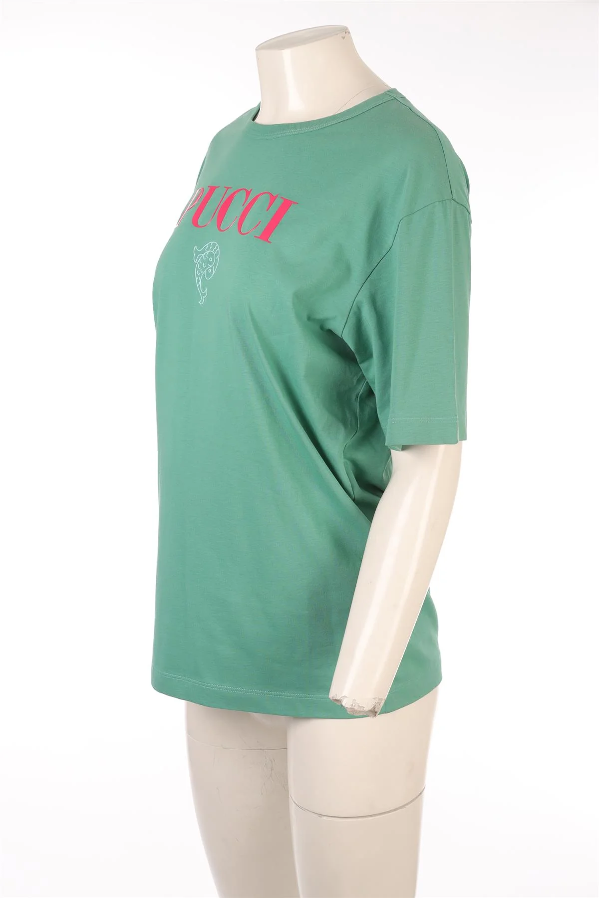 PUCCI GREEN COTTON T-SHIRT SMALL - Image 3