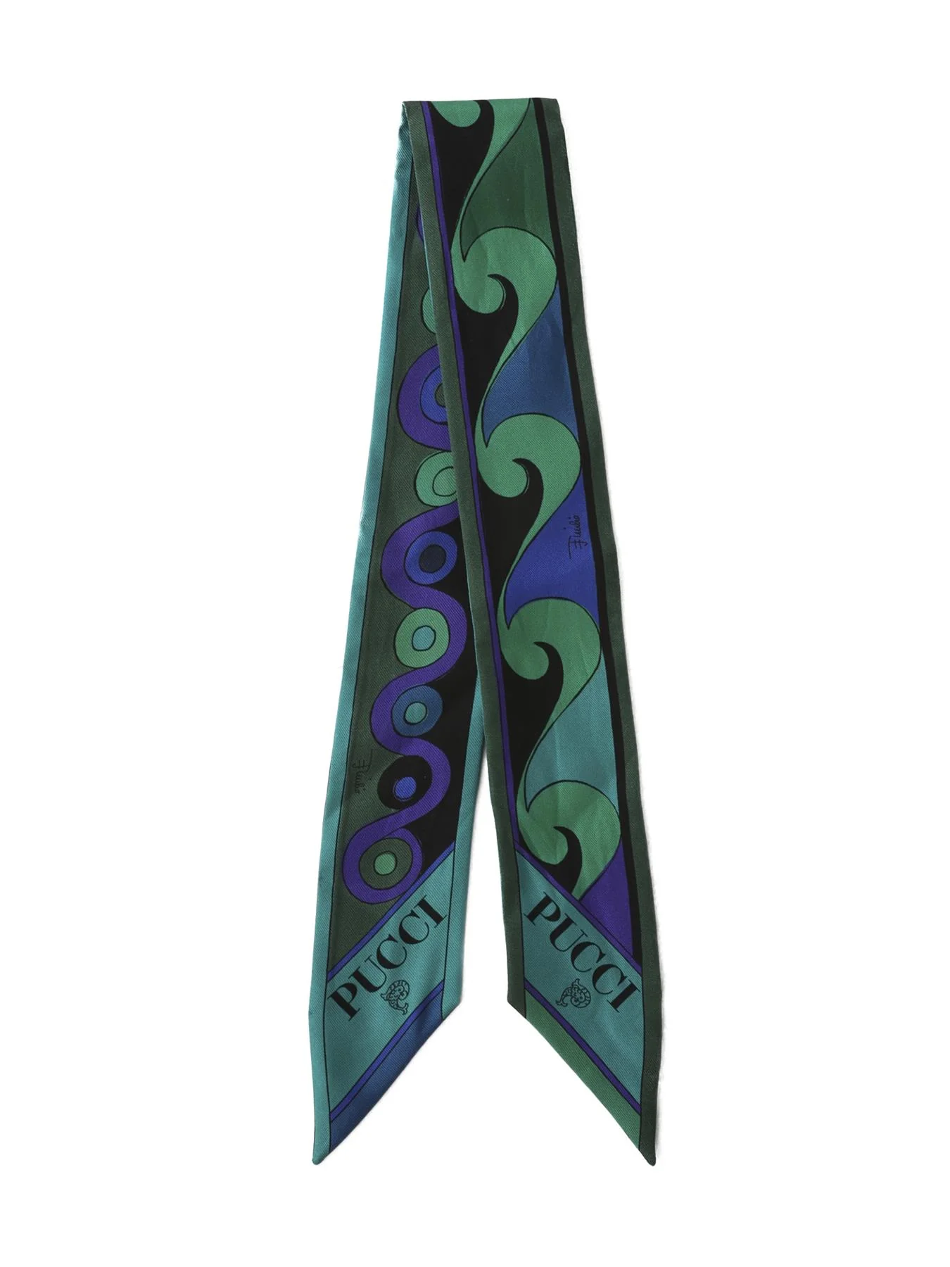 PUCCI GREEN SILK TWILLY SCARF - Image 2