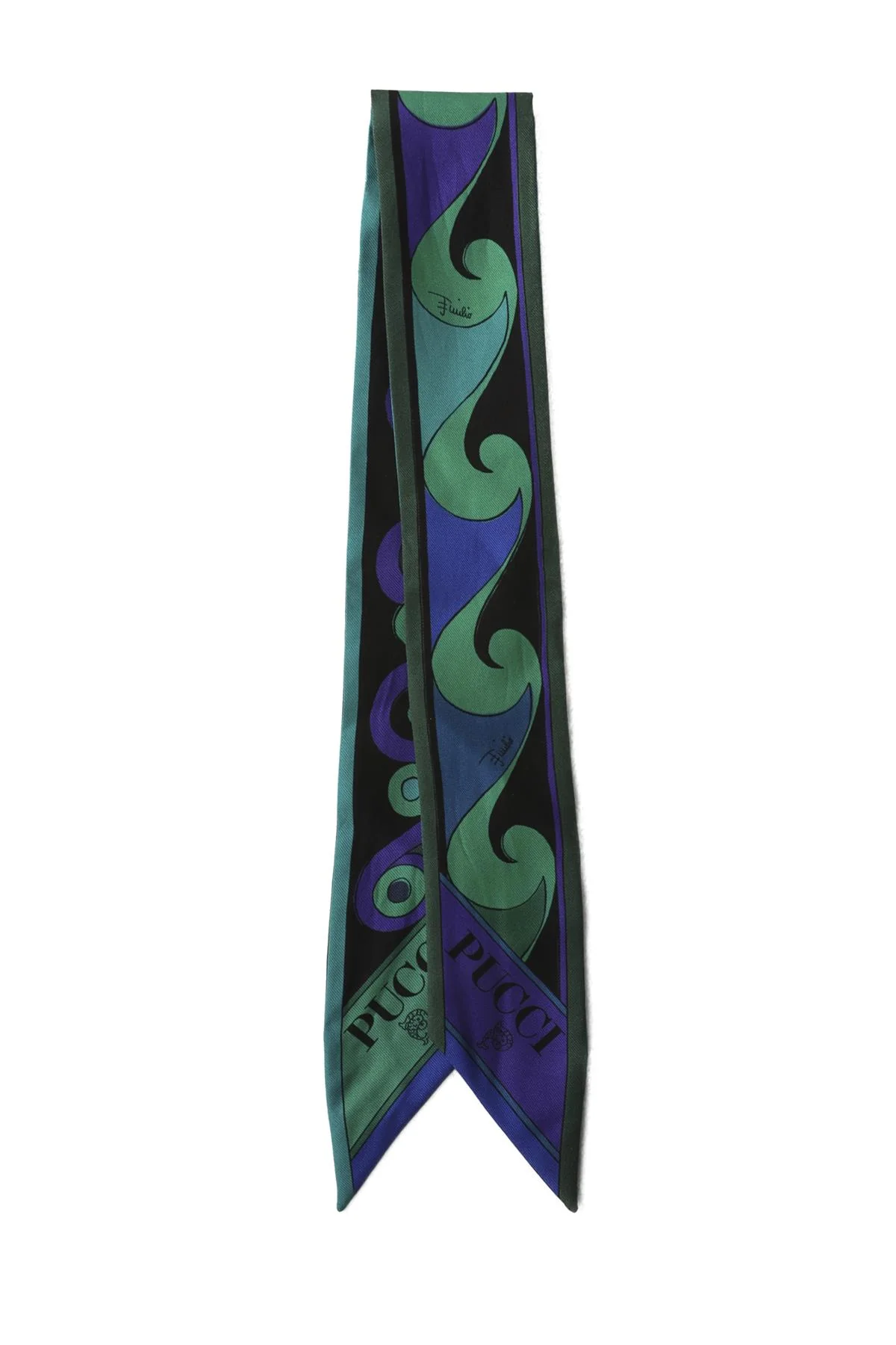 PUCCI GREEN SILK TWILLY SCARF - Image 4