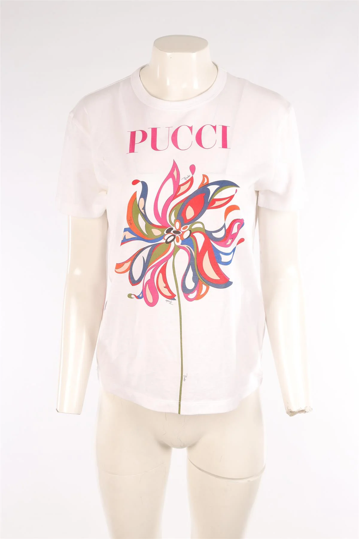 PUCCI WHITE COTTON T-SHIRT SMALL - Image 2