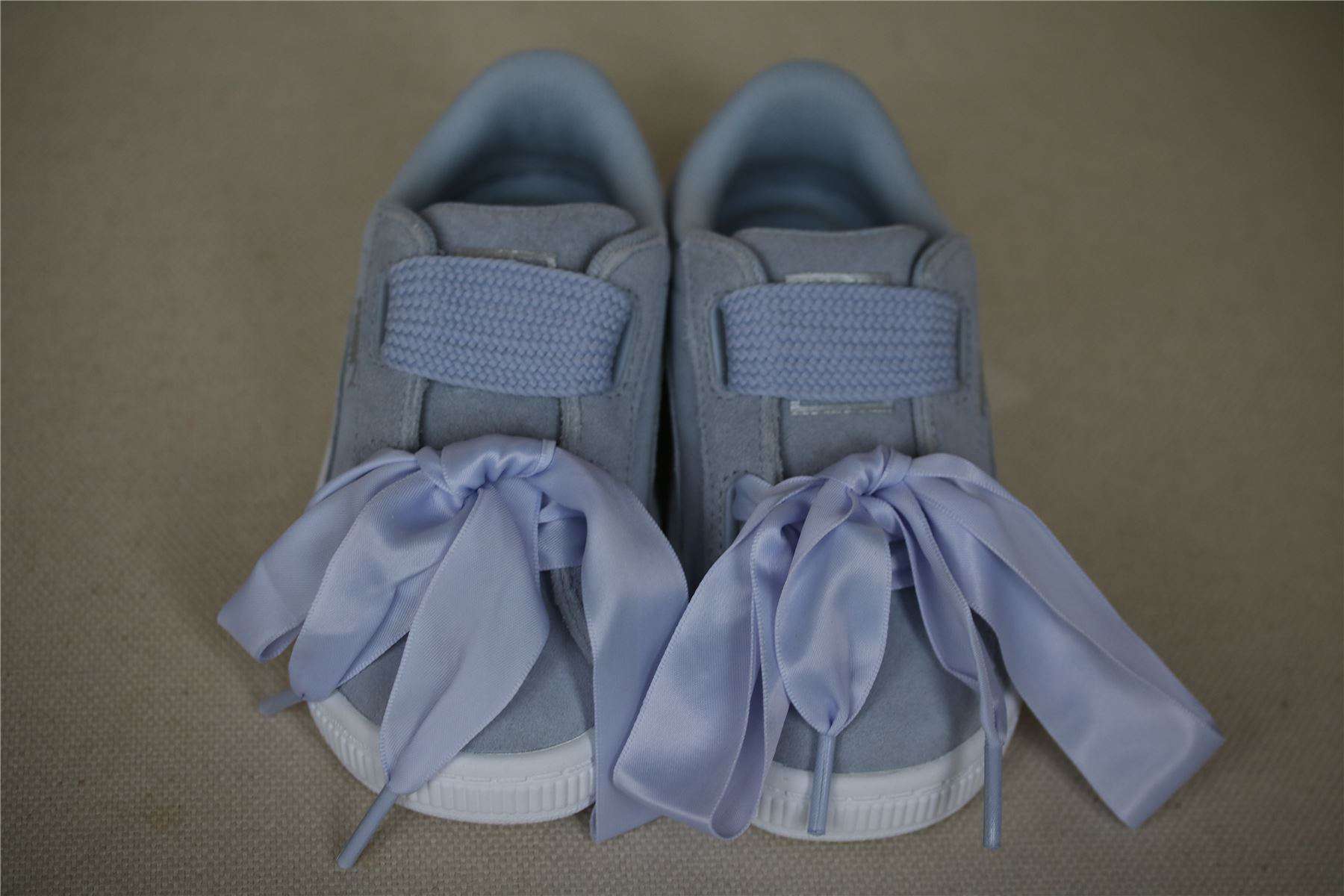 PUMA SUEDE HEART KIDS PURPLE TRAINERS EU 24 UK 7 US 8 - Image 2