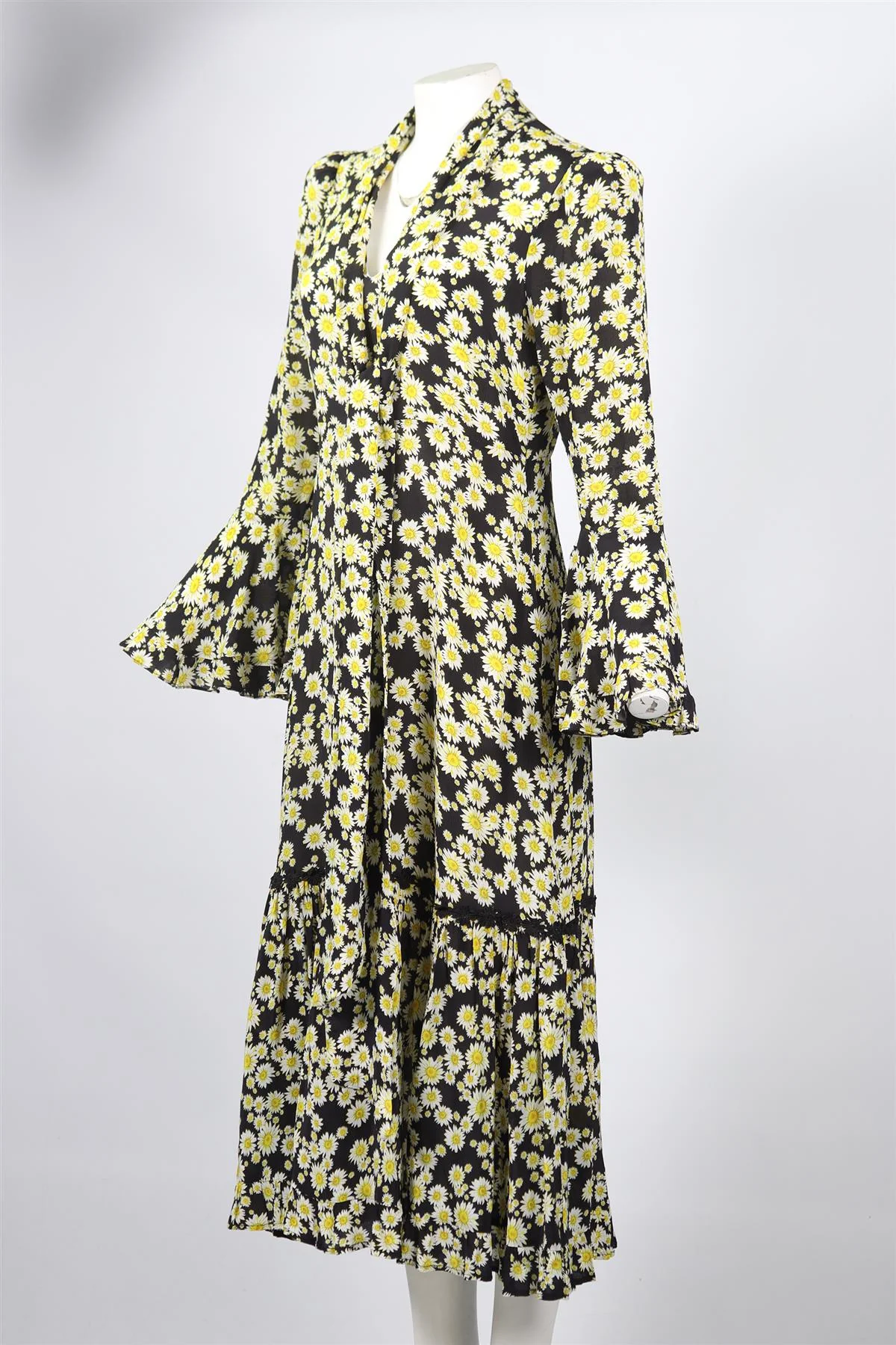QUEENS OF ARCHIVE FLORAL PRINT VISCOSE MAXI DRESS UK 12 - Image 3
