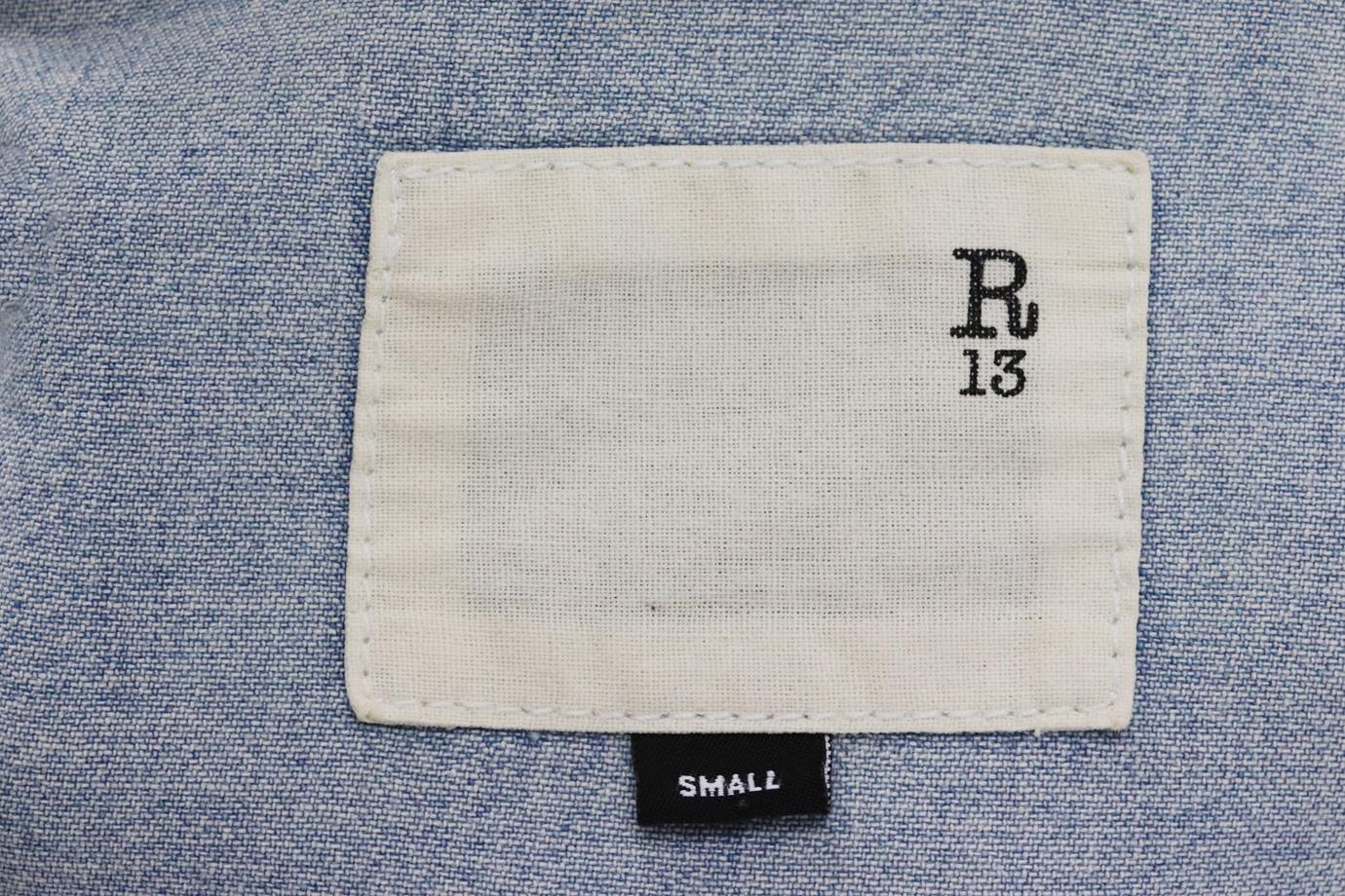 R13 DISTRESSED DENIM SHIRT SMALL - Image 5