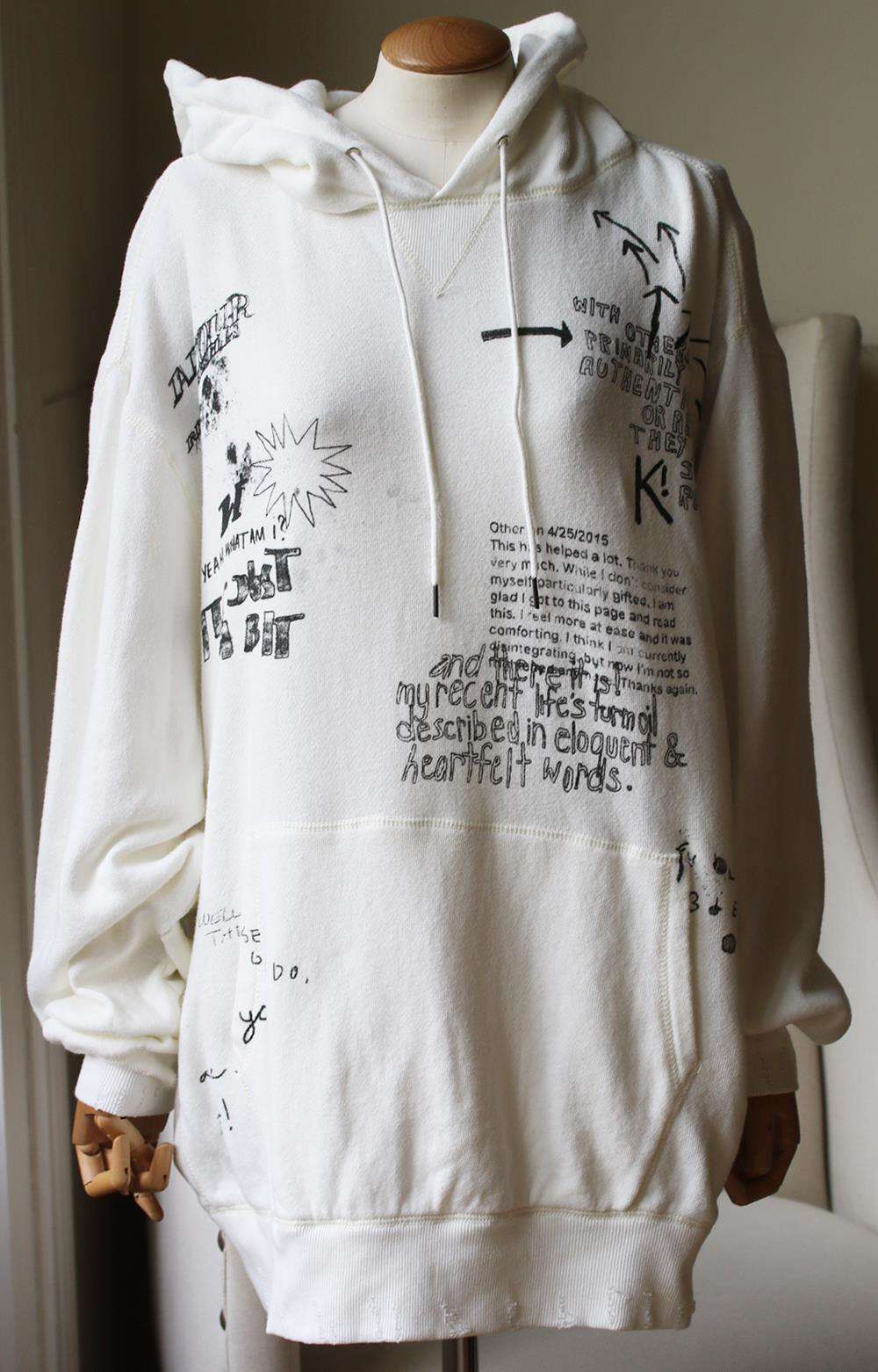 R13 DOODLE OVERSIZED PRINTED COTTON JERSEY HOODIE SMALL - Image 2