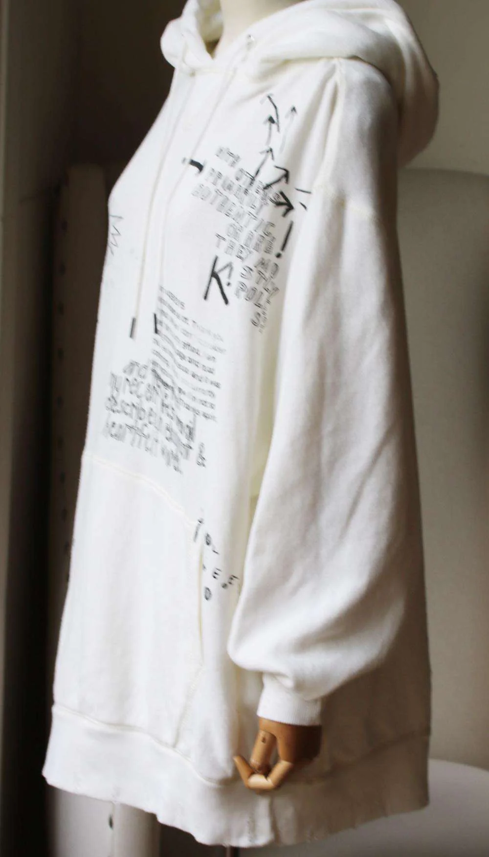 R13 DOODLE OVERSIZED PRINTED COTTON JERSEY HOODIE SMALL - Image 3