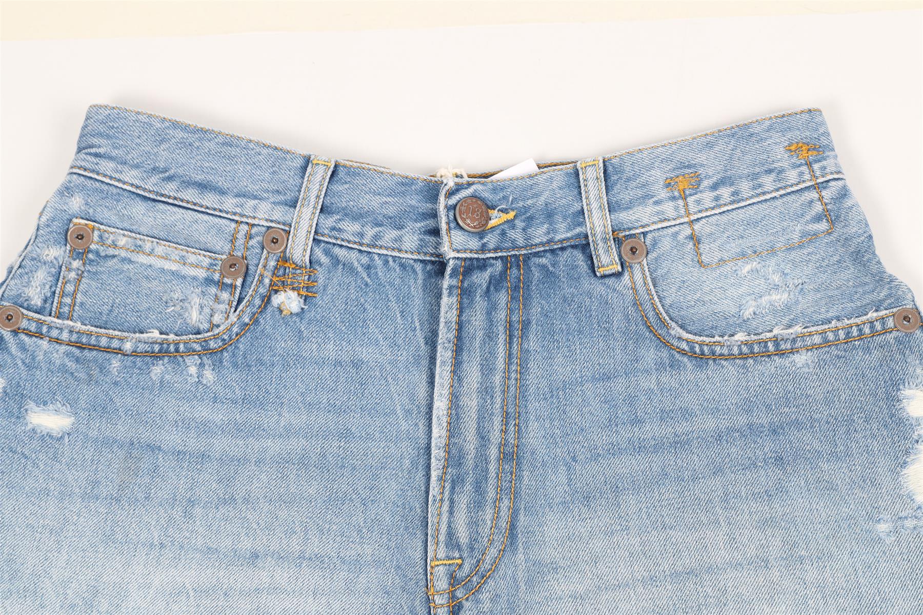 R13 HIGH RISE DENIM SHORTS W27 UK 8-10 - Image 3