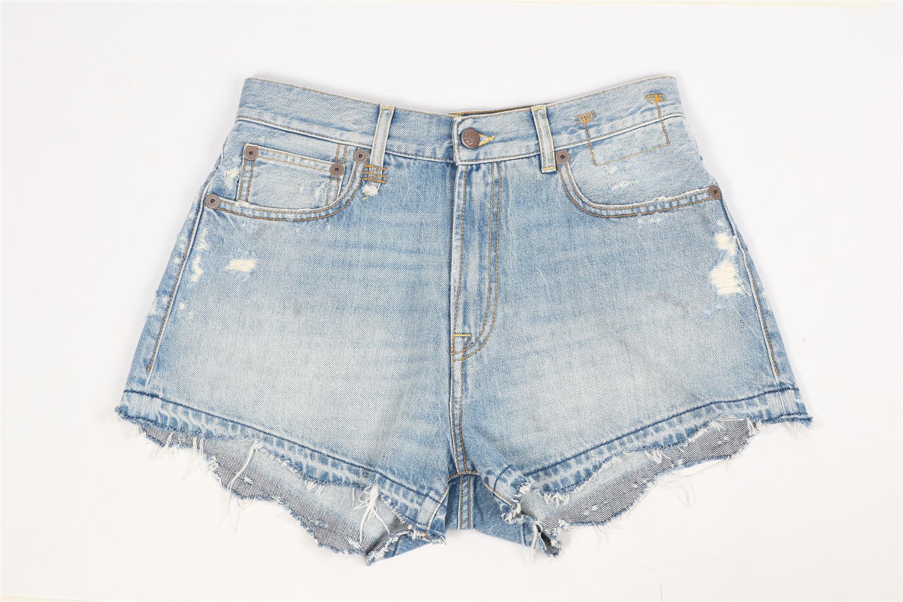 R13 HIGH RISE DENIM SHORTS W27 UK 8-10 - Image 2