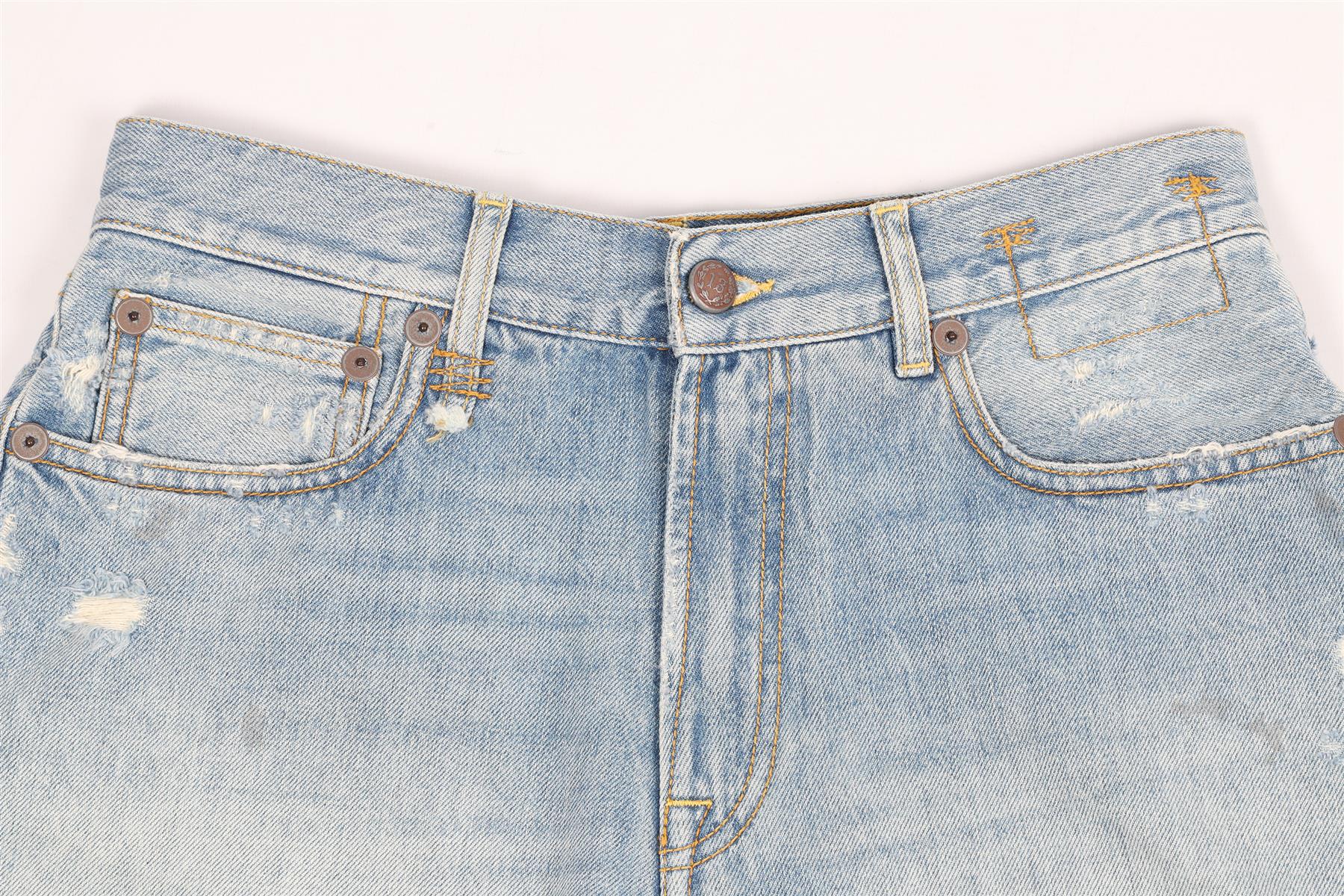 R13 HIGH RISE DENIM SHORTS W27 UK 8-10 - Image 3
