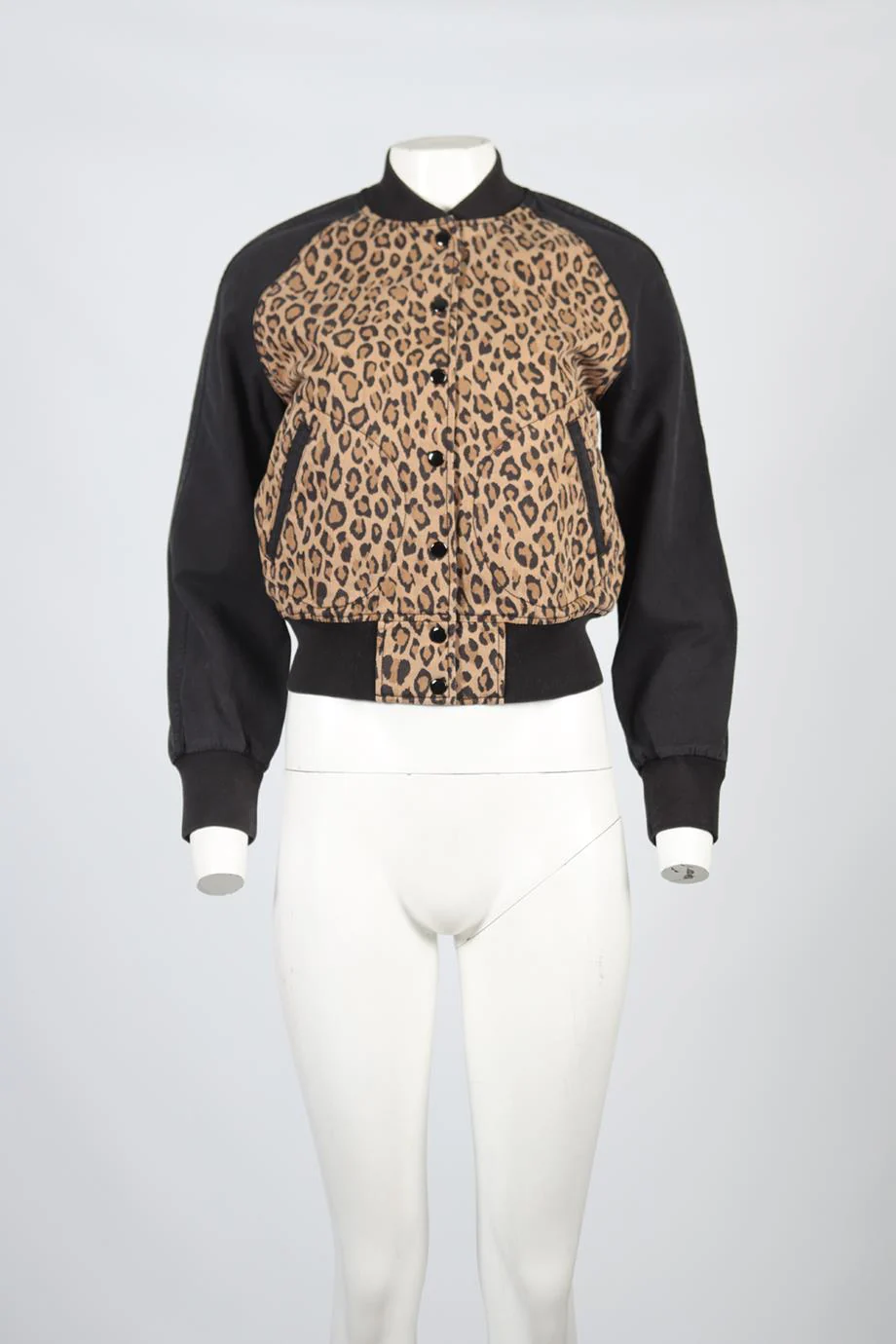 R13 LEOPARD PRINT COTTON BOMBER JACKET MEDIUM - Image 2