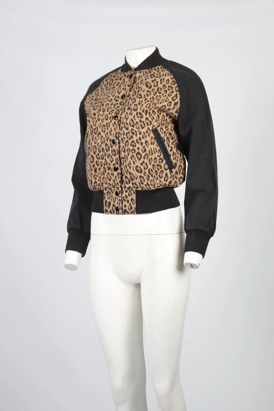R13 LEOPARD PRINT COTTON BOMBER JACKET MEDIUM - Image 3