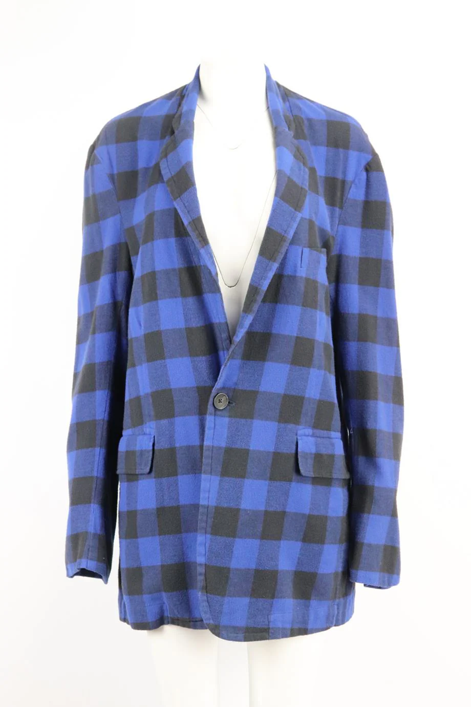R13 OVERSIZED CHECKED COTTON BLAZER SMALL - Image 2