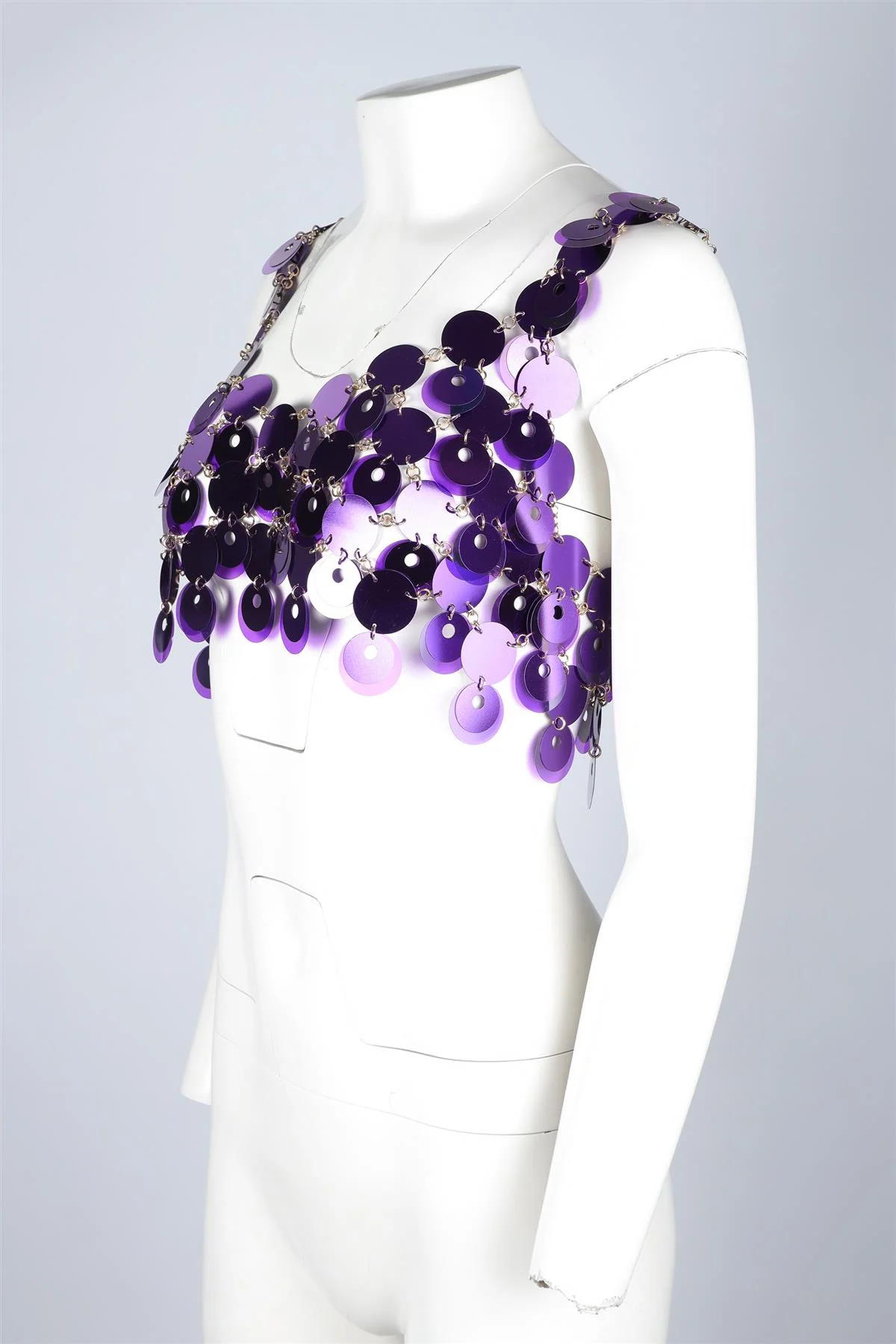RABANNE + H&M PUPLE SEQUIN TOP XSMALL/SMALL - Image 3