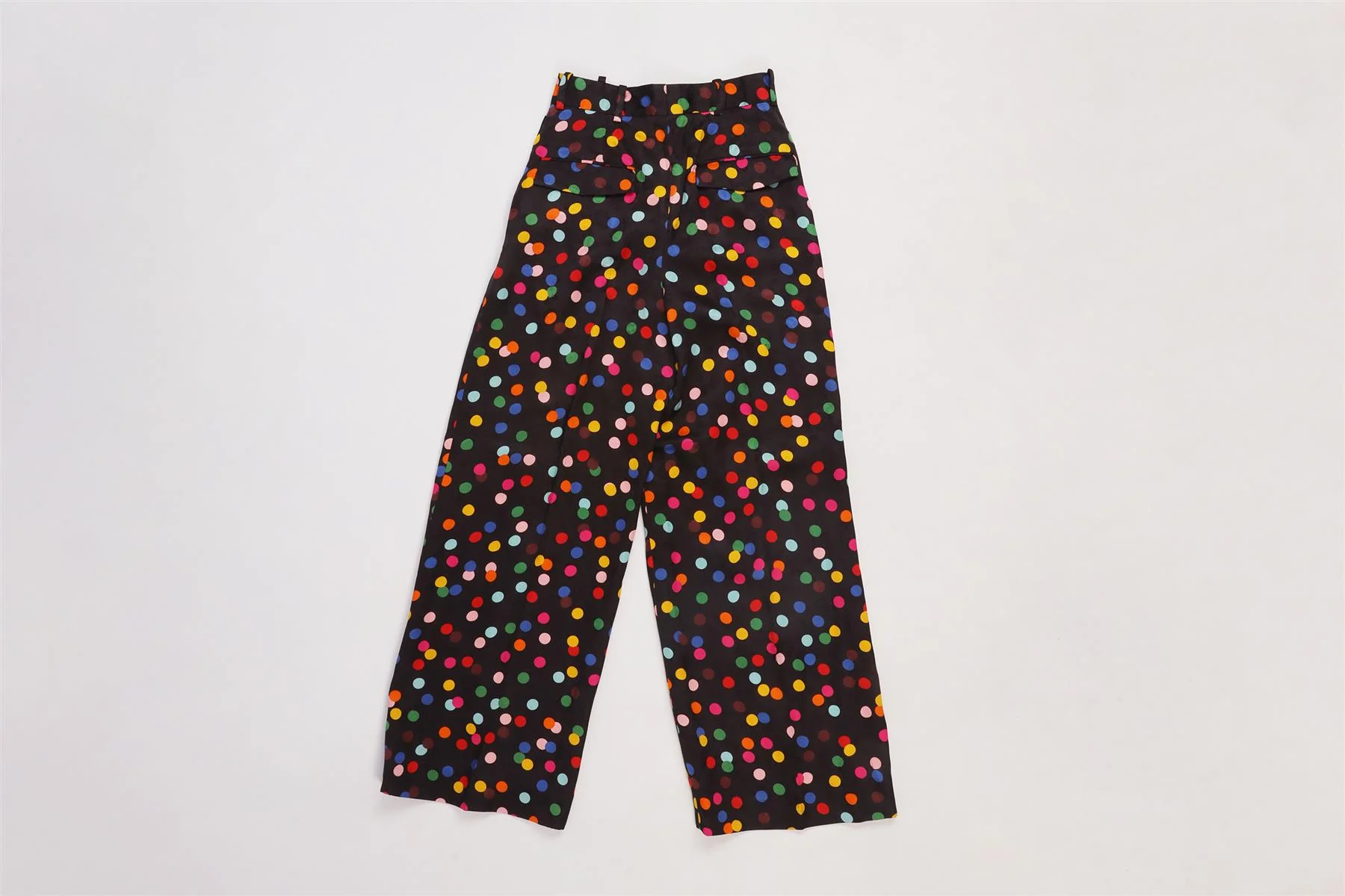 RACIL BLACK SATIN WIDE LEG PANTS FR 34 UK 6 - Image 4