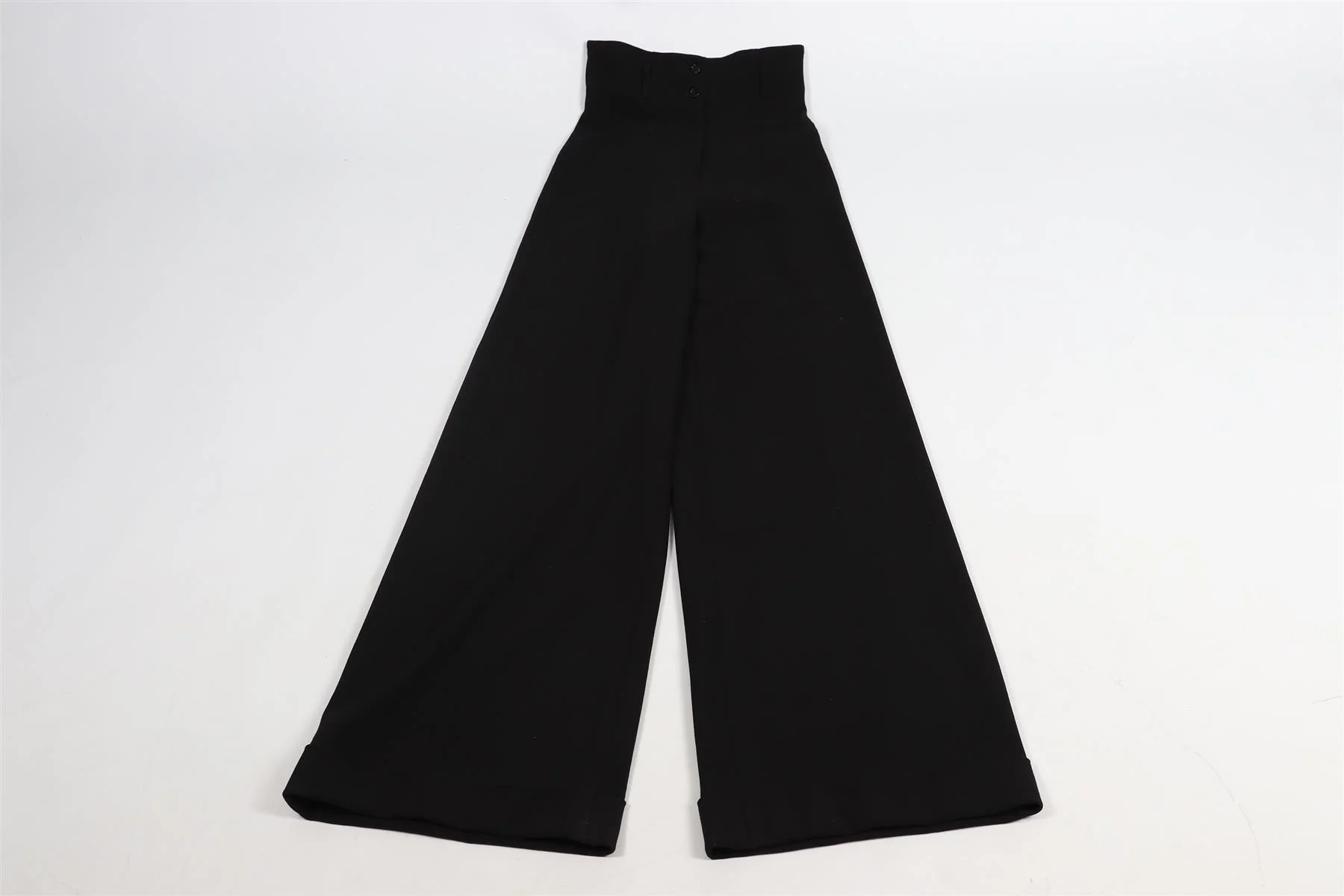 RACIL BLACK WOOL WIDE LEG PANTS FR 34 UK 6 - Image 3