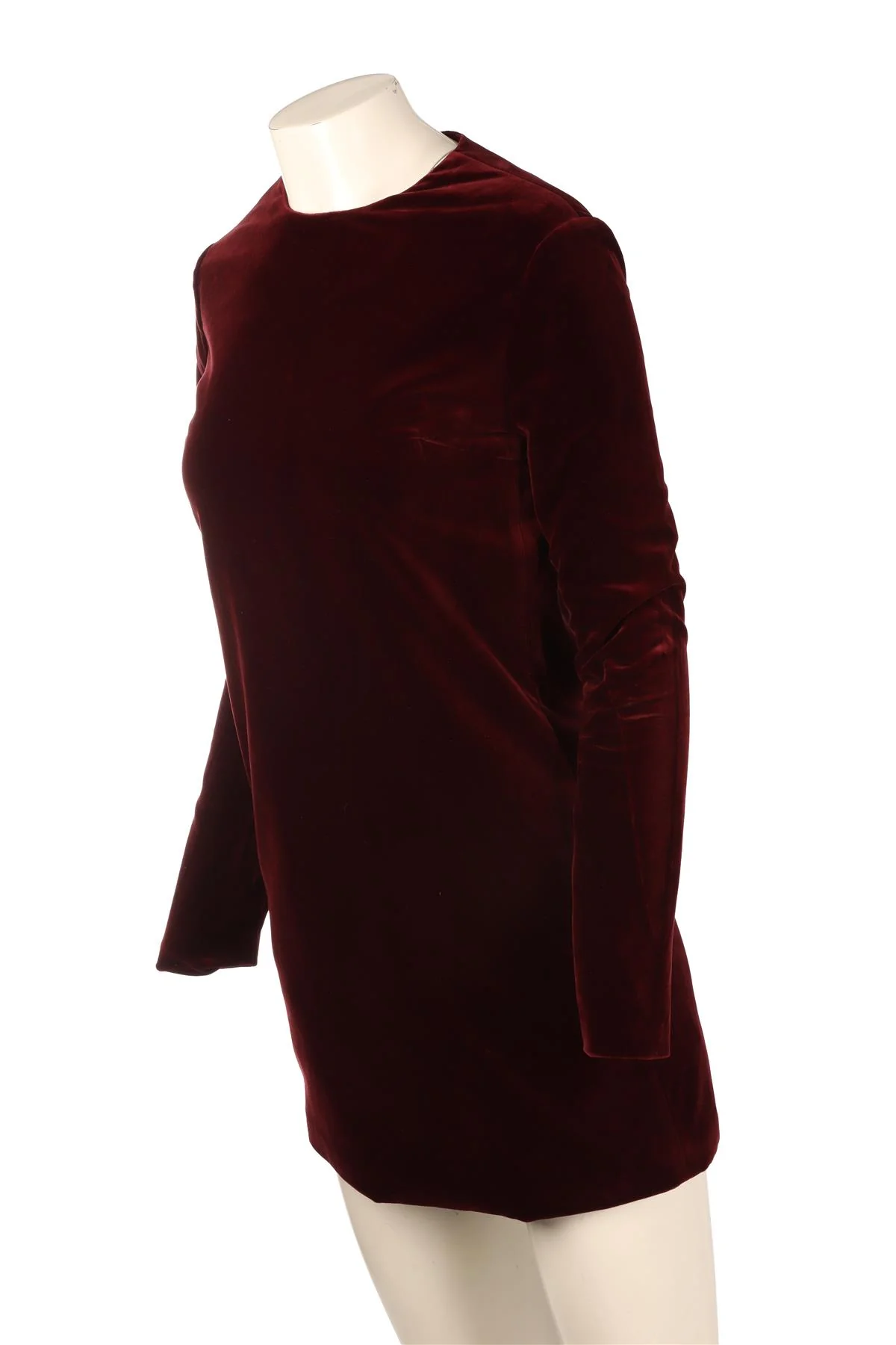 RACIL BURGUNDY VELVET MINI DRESS FR 38 UK 10 - Image 3