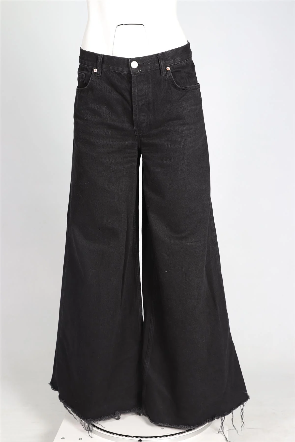 RAEY BLACK HIGH RISE WIDE LEG JEANS W30 UK 12 - Image 2