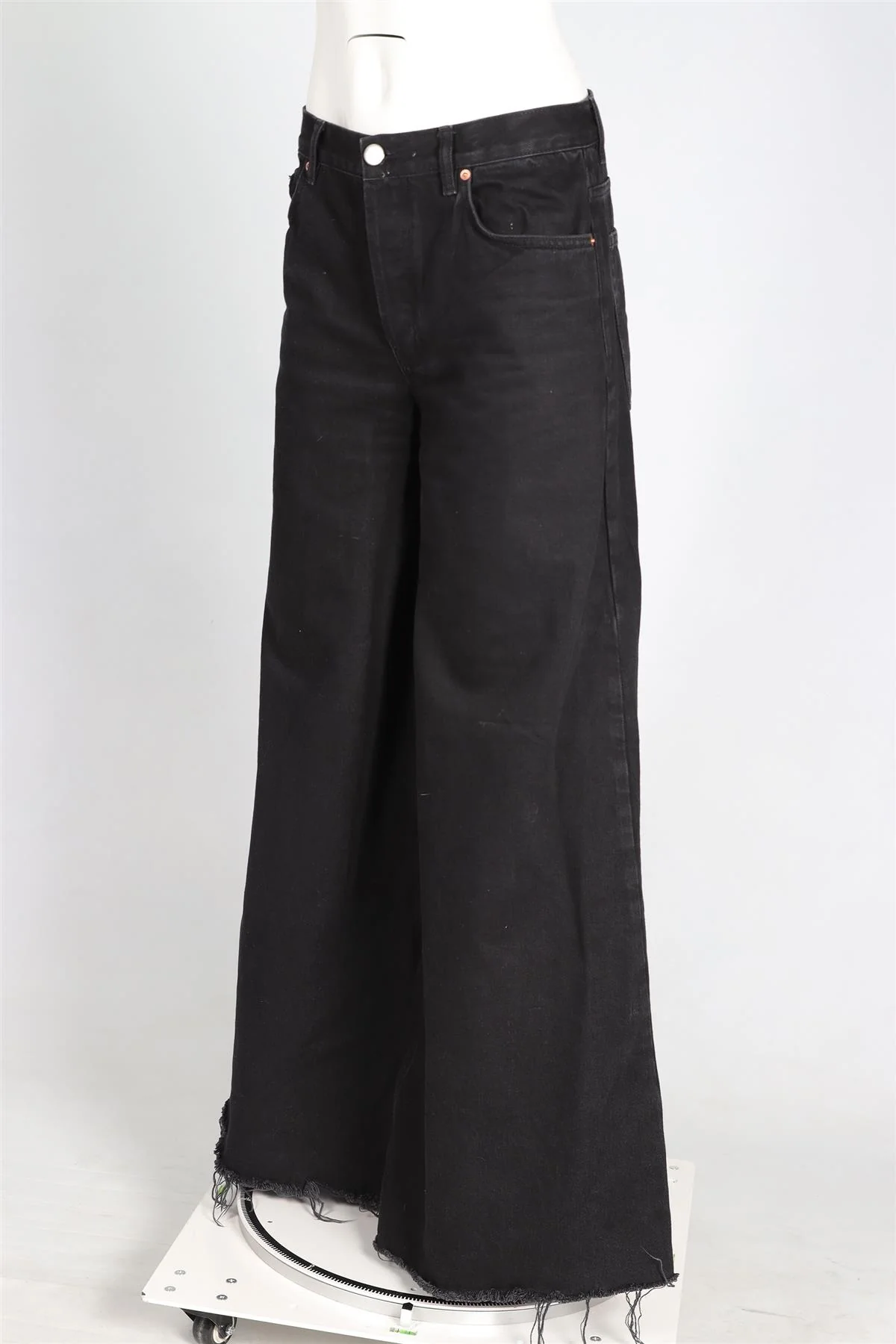 RAEY BLACK HIGH RISE WIDE LEG JEANS W30 UK 12 - Image 3