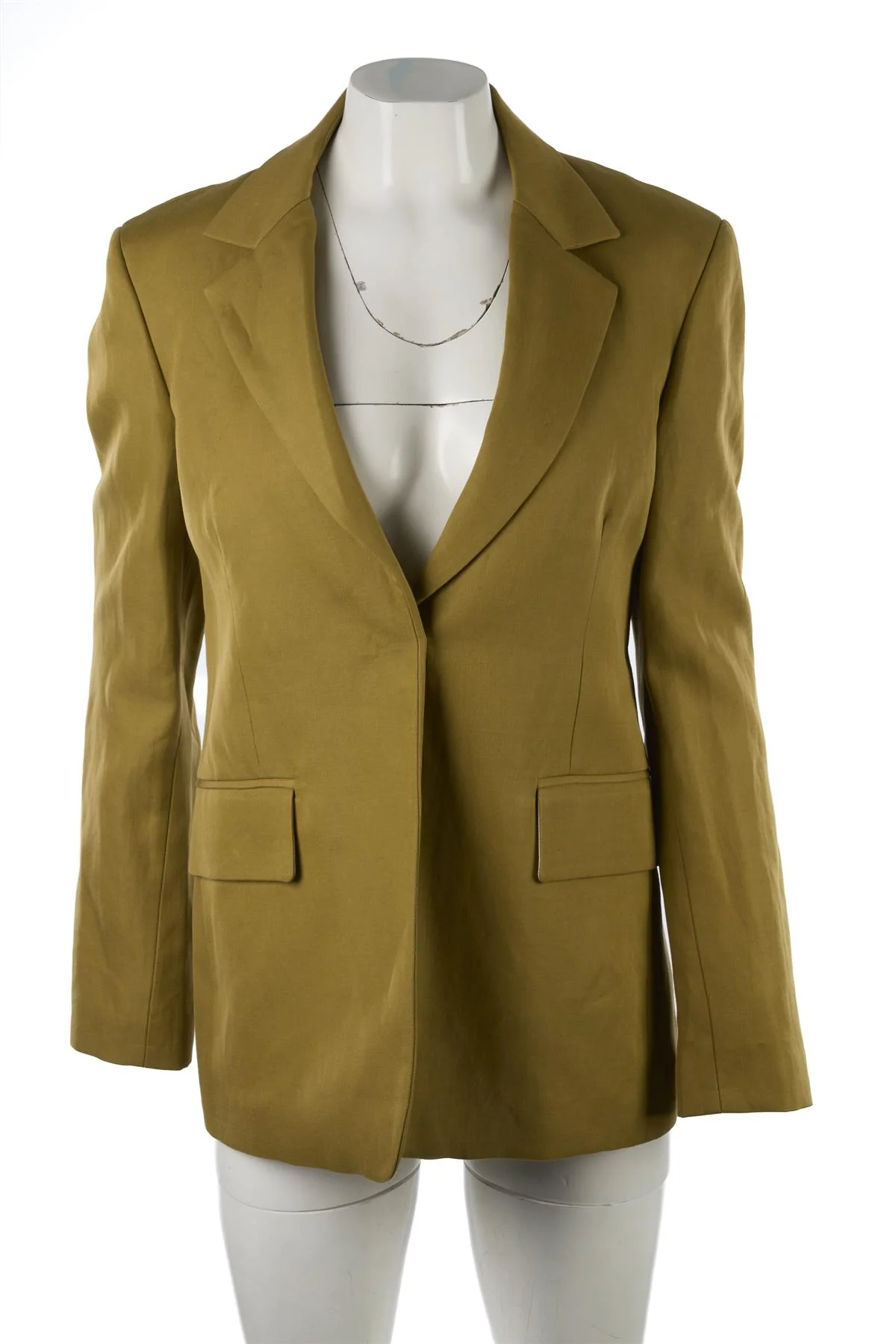 RAEY GREEN COTTON BLAZER UK 4 - Image 2