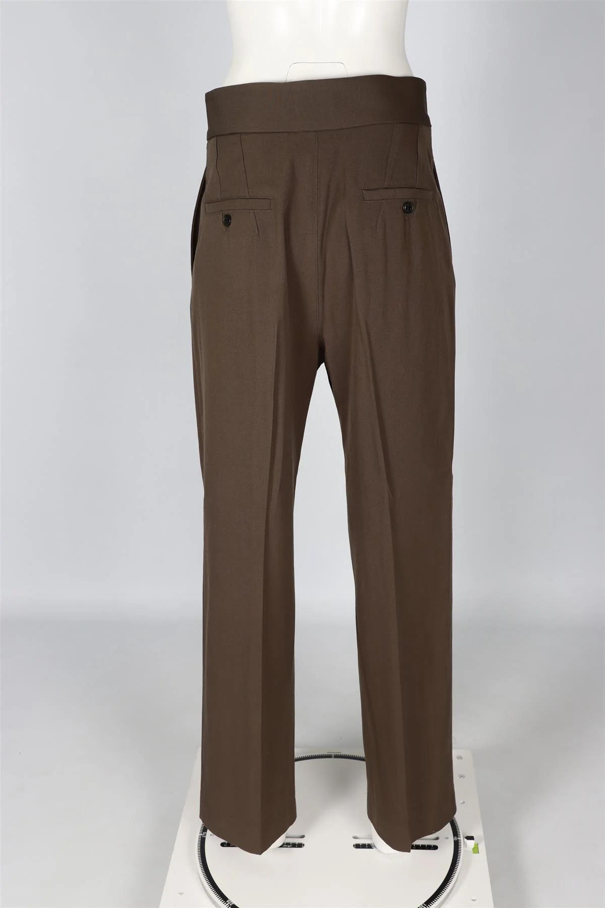 RAEY GREEN WOOL BLEND STRAIGHT LEG PANTS UK 10 - Image 4