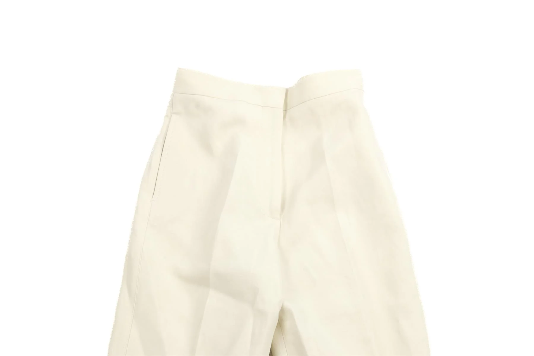 RAEY IVORY COTTON STRAIGHT LEG PANTS UK 6 - Image 3