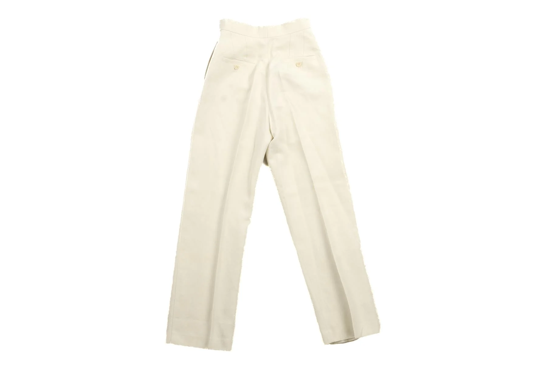 RAEY IVORY COTTON STRAIGHT LEG PANTS UK 6 - Image 4