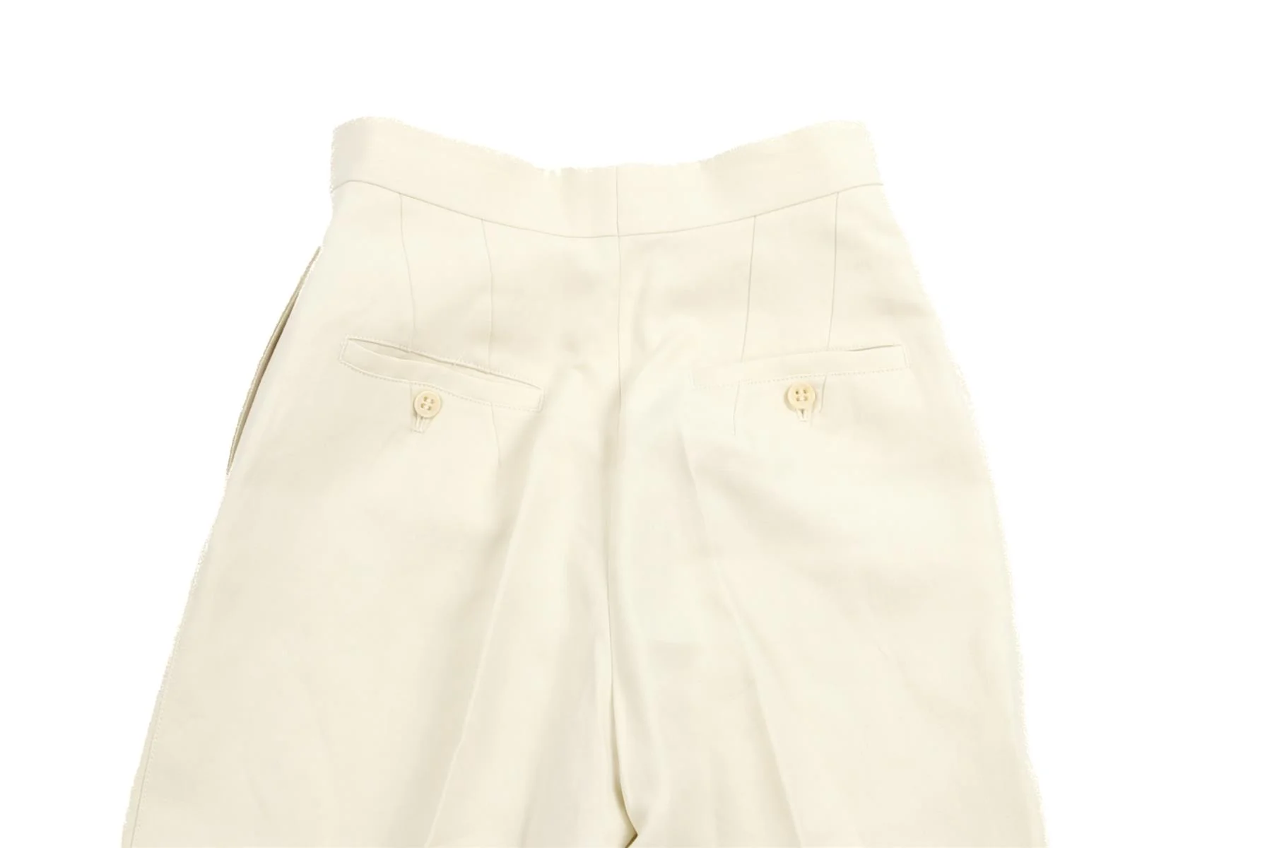 RAEY IVORY COTTON STRAIGHT LEG PANTS UK 6 - Image 5