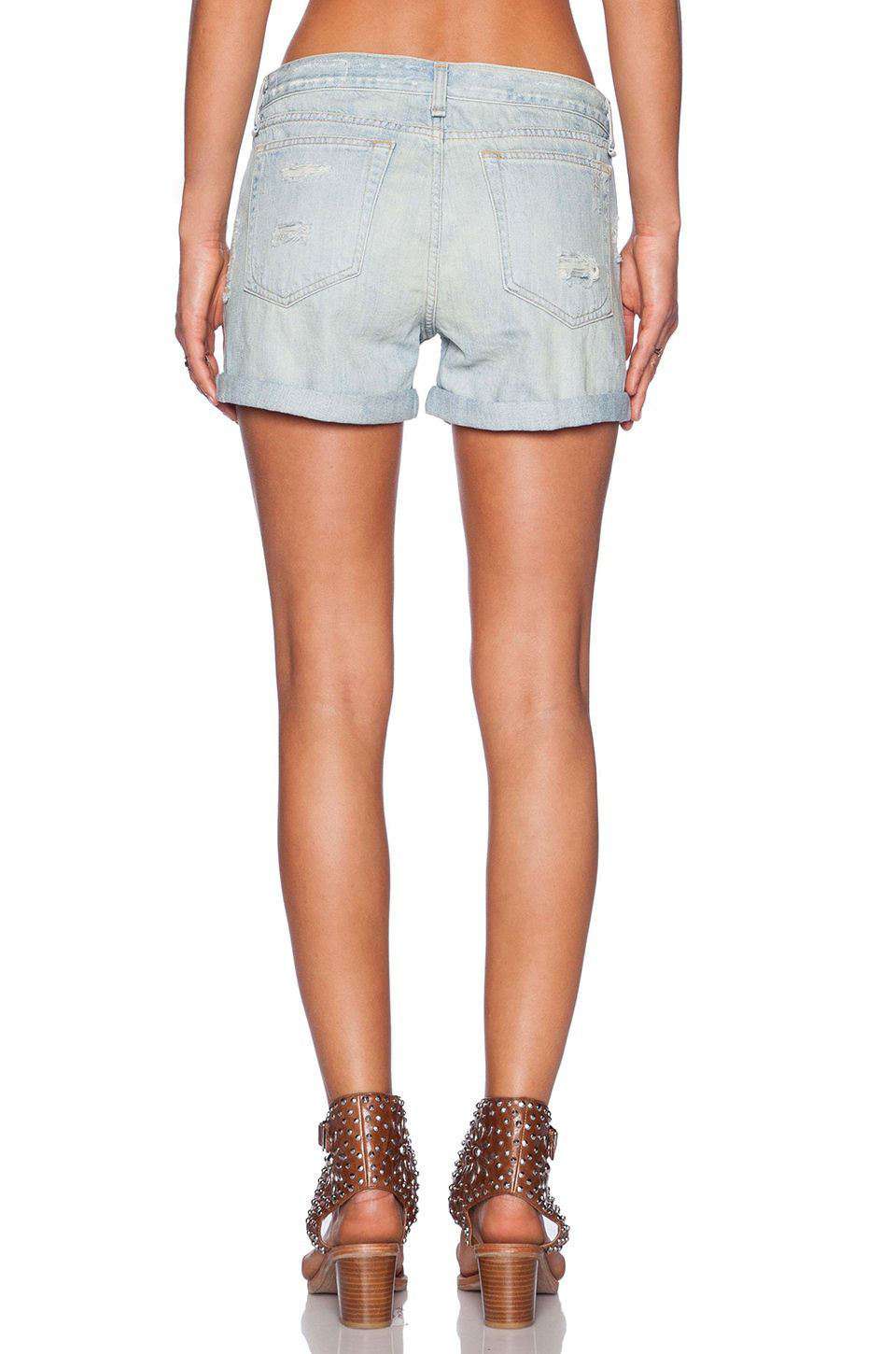 RAG AND BONE BOYFRIEND CLIFFS REBEL DENIM CUTOFF SHORTS W24 UK 6 - Image 4