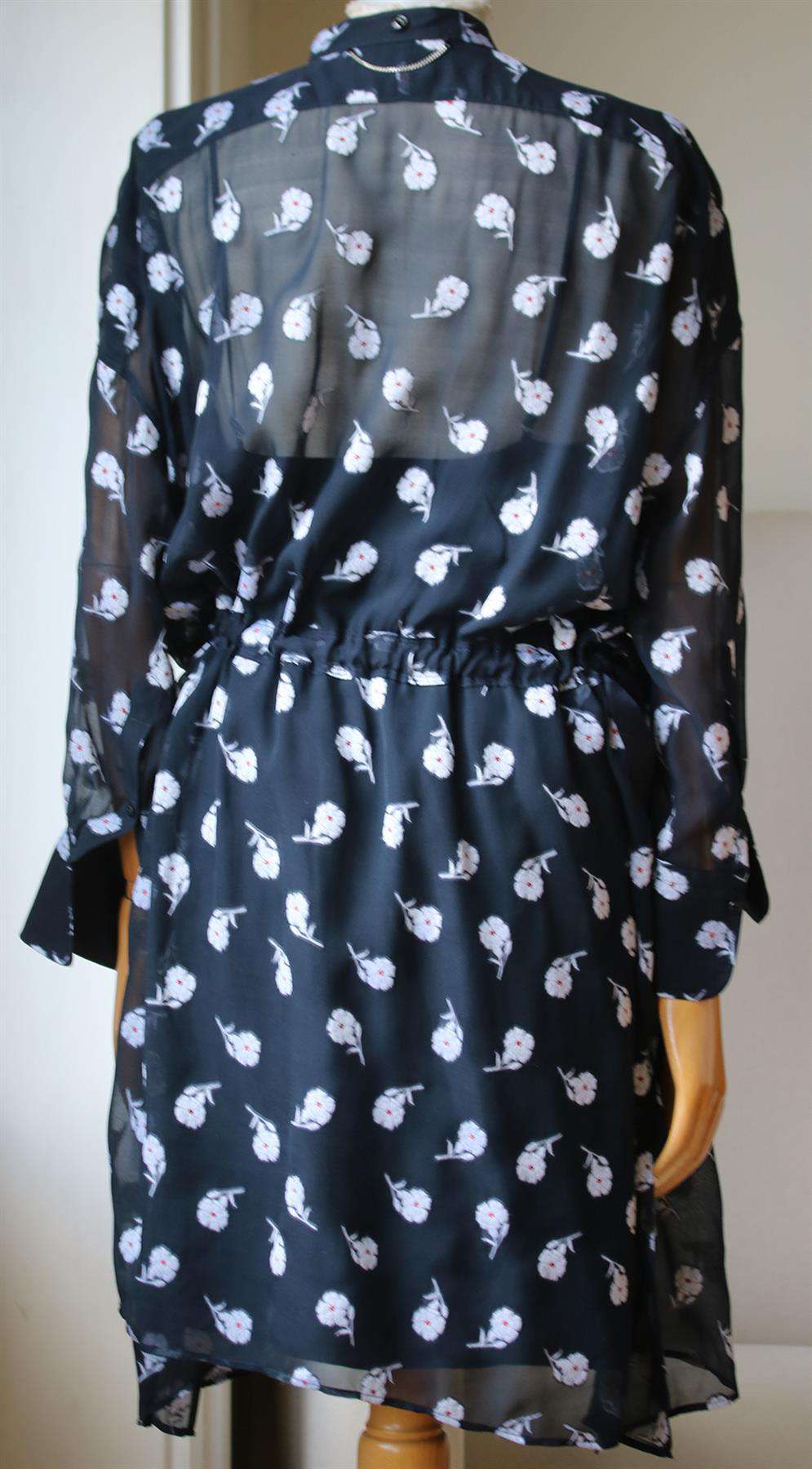 RAG AND BONE ELODIE FIL COUPÉ SILK BLEND DRESS LARGE - Image 4