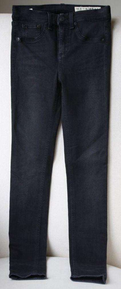 RAG AND BONE HIGH RISE WASHED BLACK LEGGING JEANS W25 UK 6/8 - Image 11
