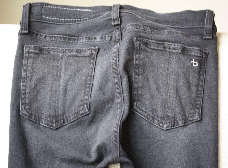 RAG AND BONE HIGH RISE WASHED BLACK LEGGING JEANS W25 UK 6/8 - Image 4