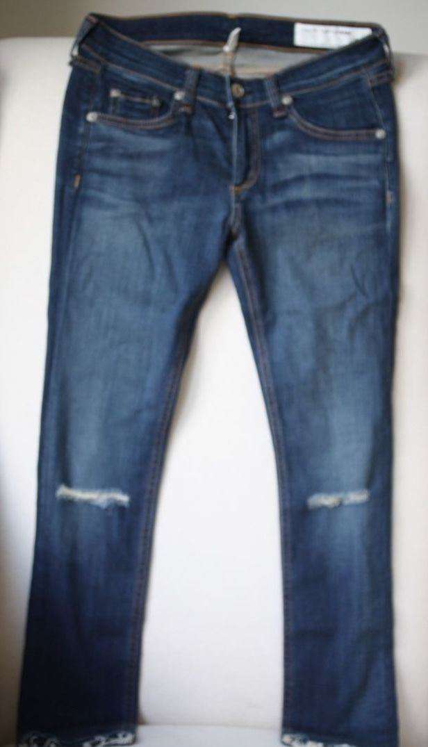 RAG AND BONE ORSON WITH HOLES CAPRI SKINNY JEANS W25 UK 6/8 - Image 3