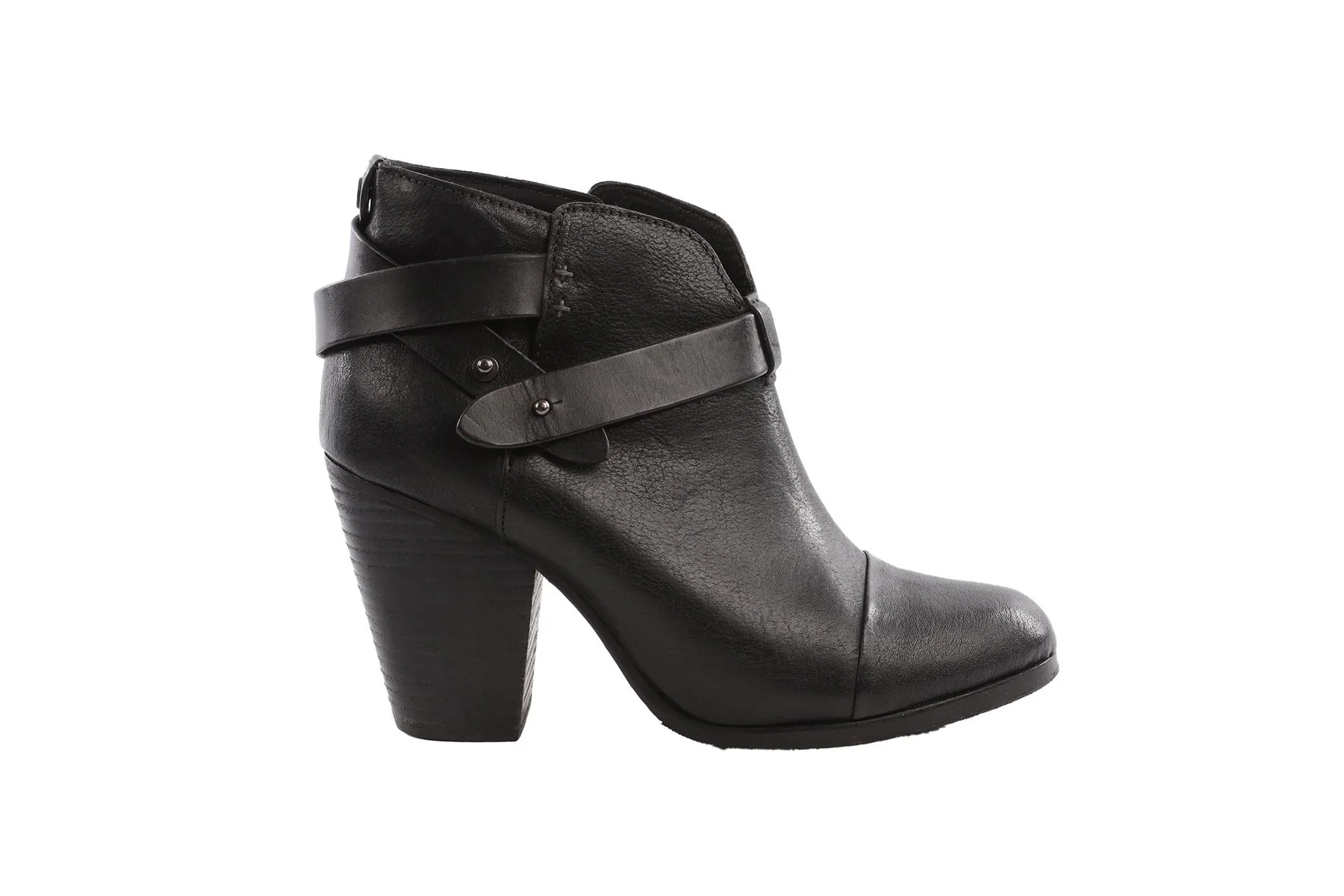 RAG & BONE BLACK LEATHER ANKLE BOOTS EU 38 - Image 2