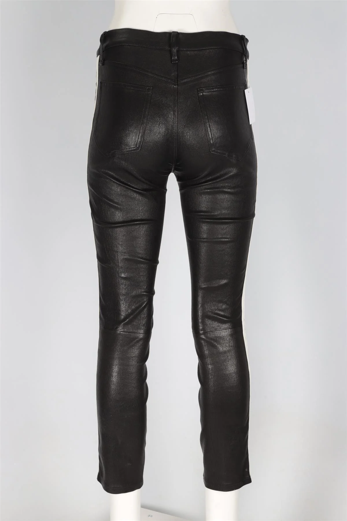 RAG & BONE BLACK LEATHER SKINNY PANTS W28 UK 10 - Image 4