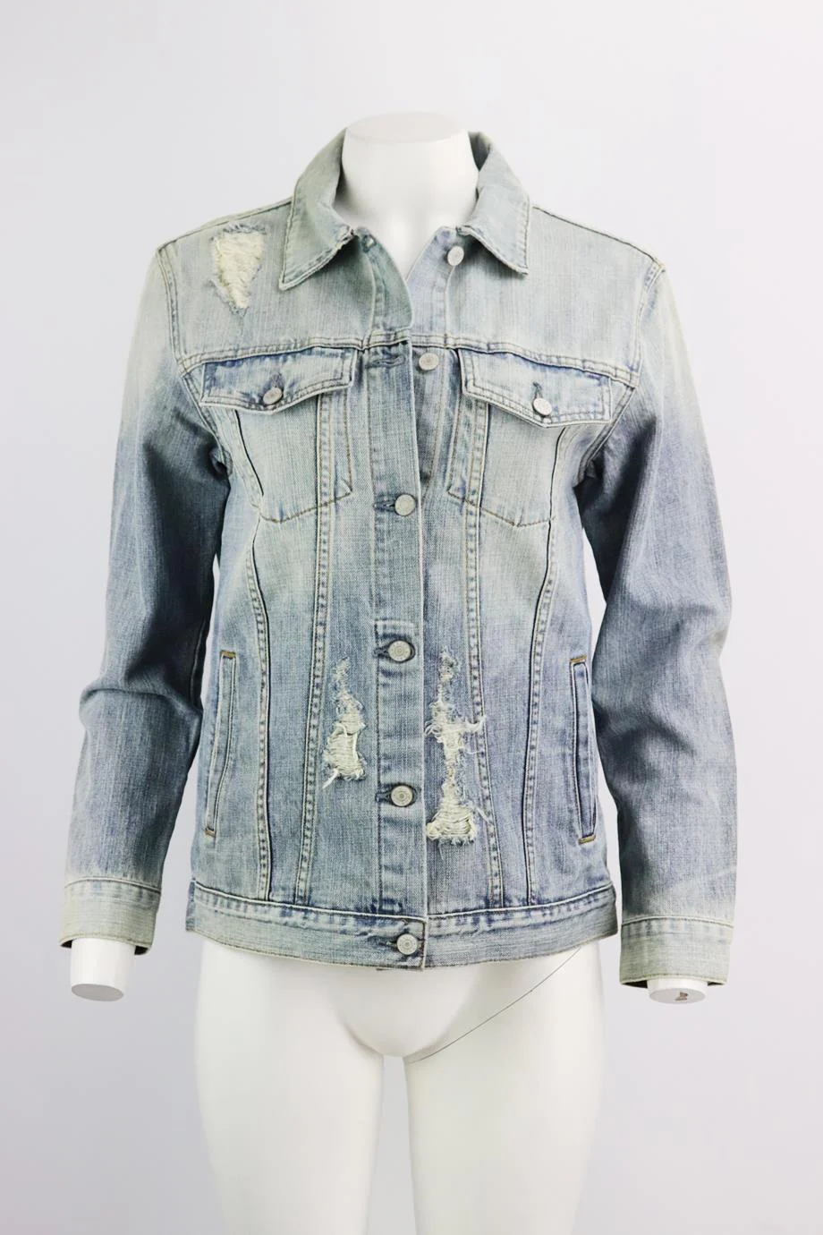 RAILS APPLIQU?D DISTRESSED DENIM JACKET SMALL - Image 2